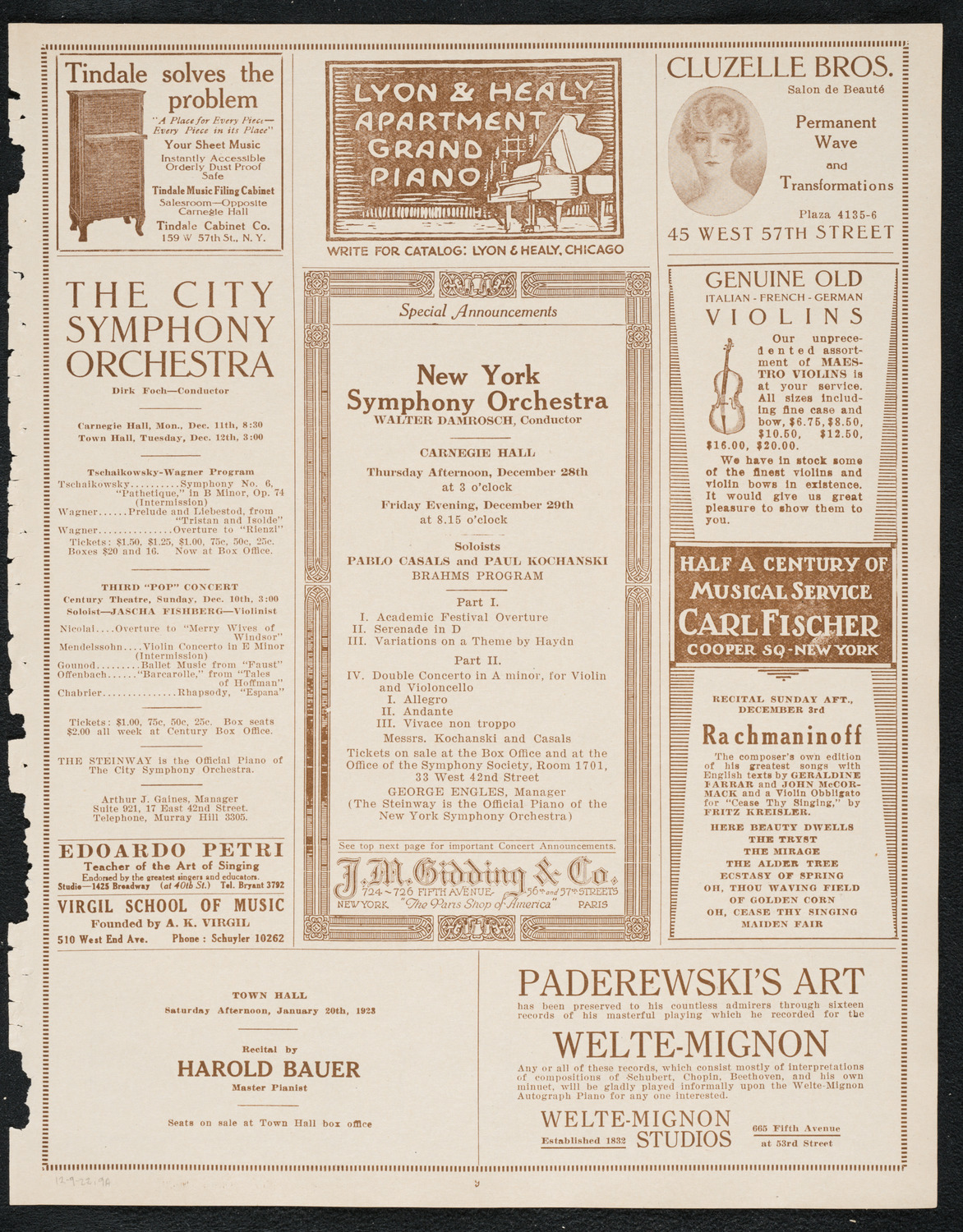 Symphony Concert for Young People, December 9, 1922, program page 9