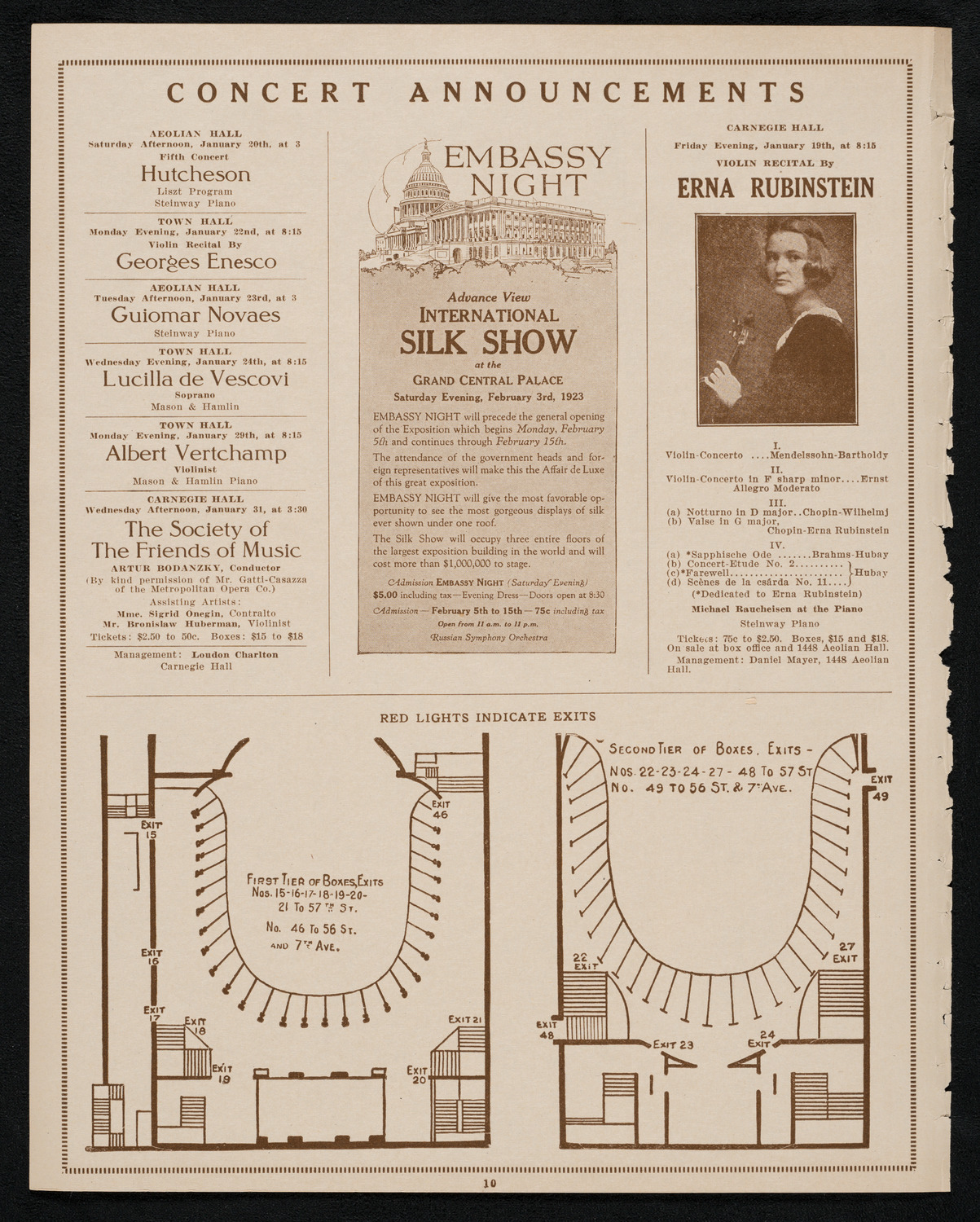 Elena Gerhardt, Soprano, January 16, 1923, program page 10