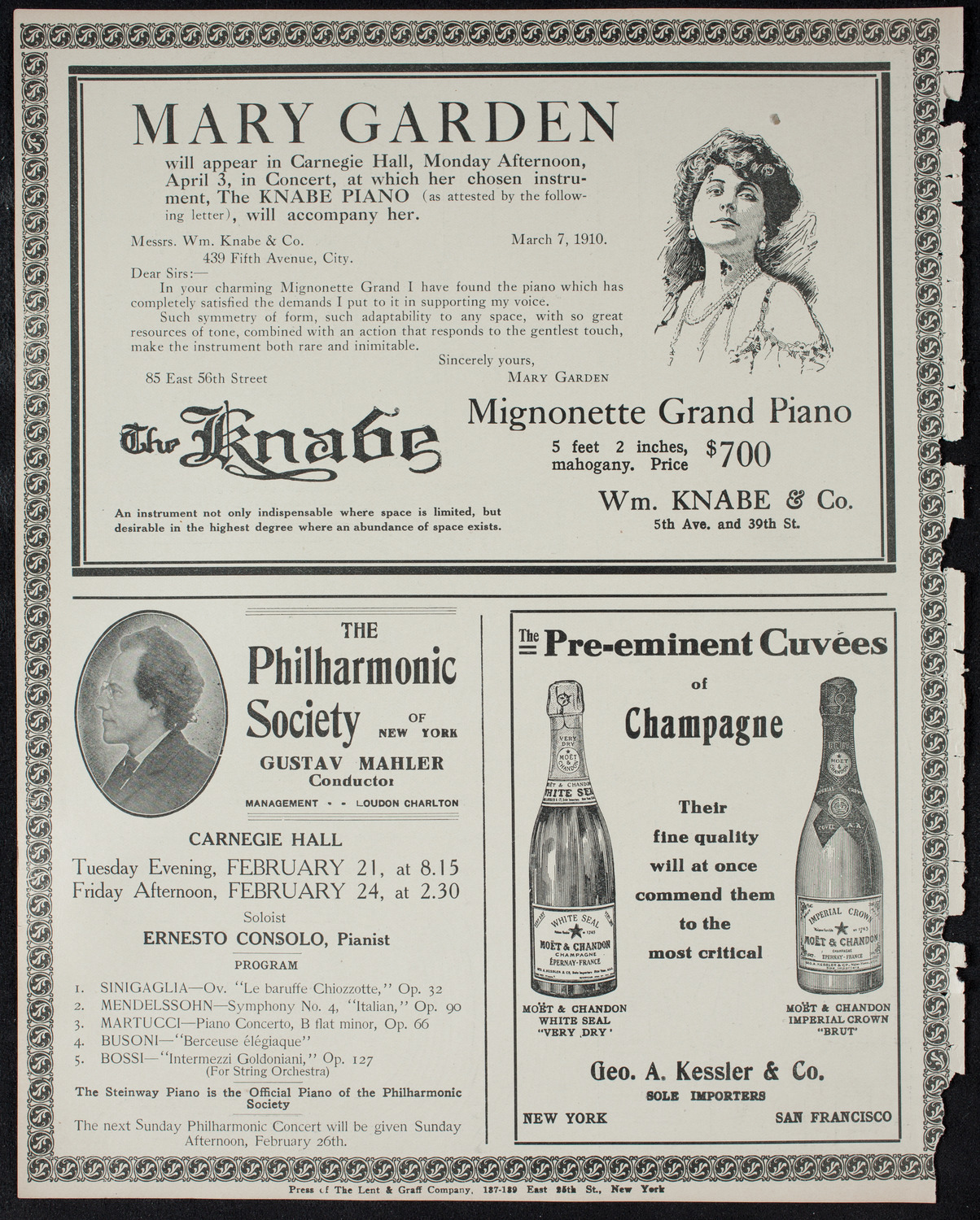 Isadora Duncan, Dancer, with the New York Symphony Orchestra, February 20, 1911, program page 12