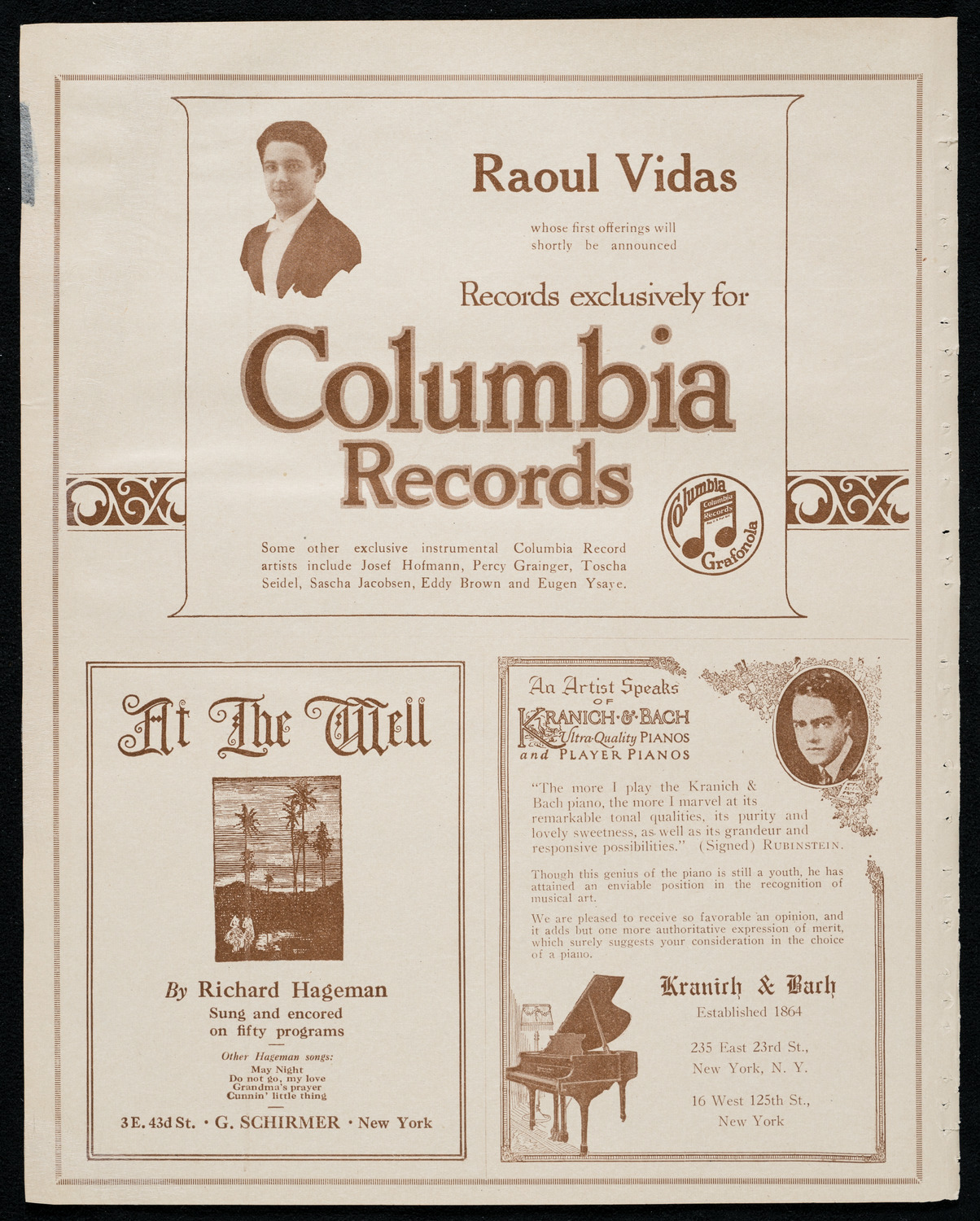 Mishel Piastro, Violin, October 3, 1920, program page 6