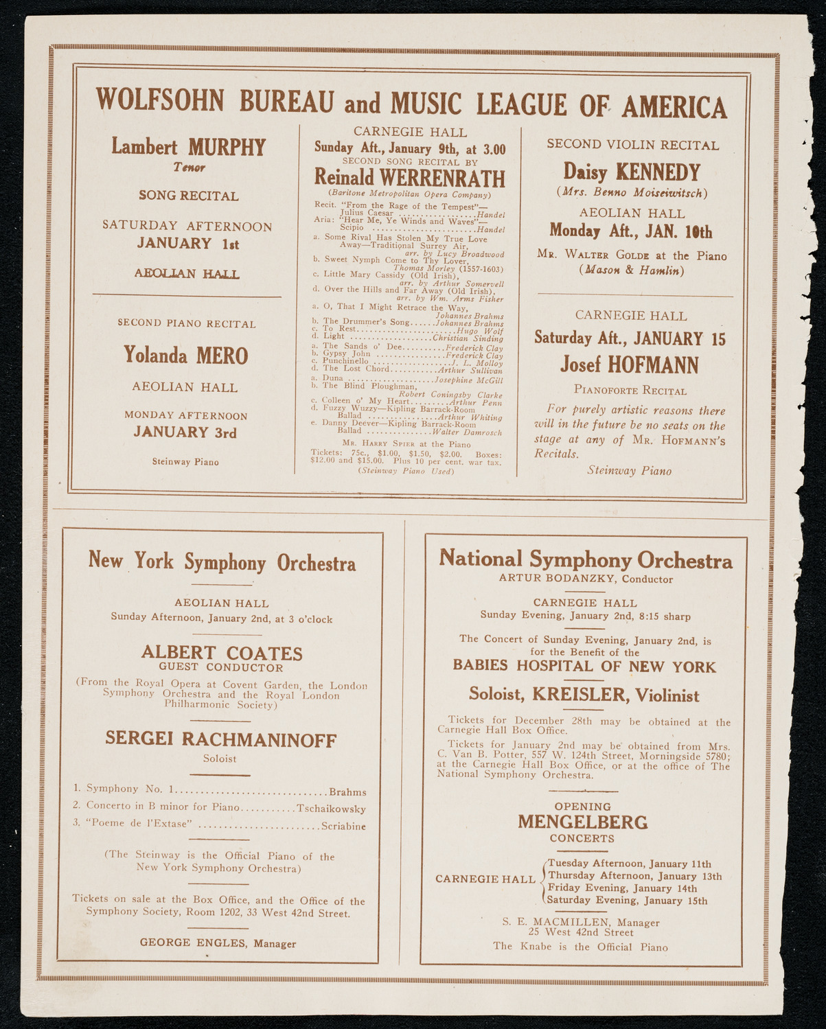 New York Symphony Orchestra, December 31, 1920, program page 8