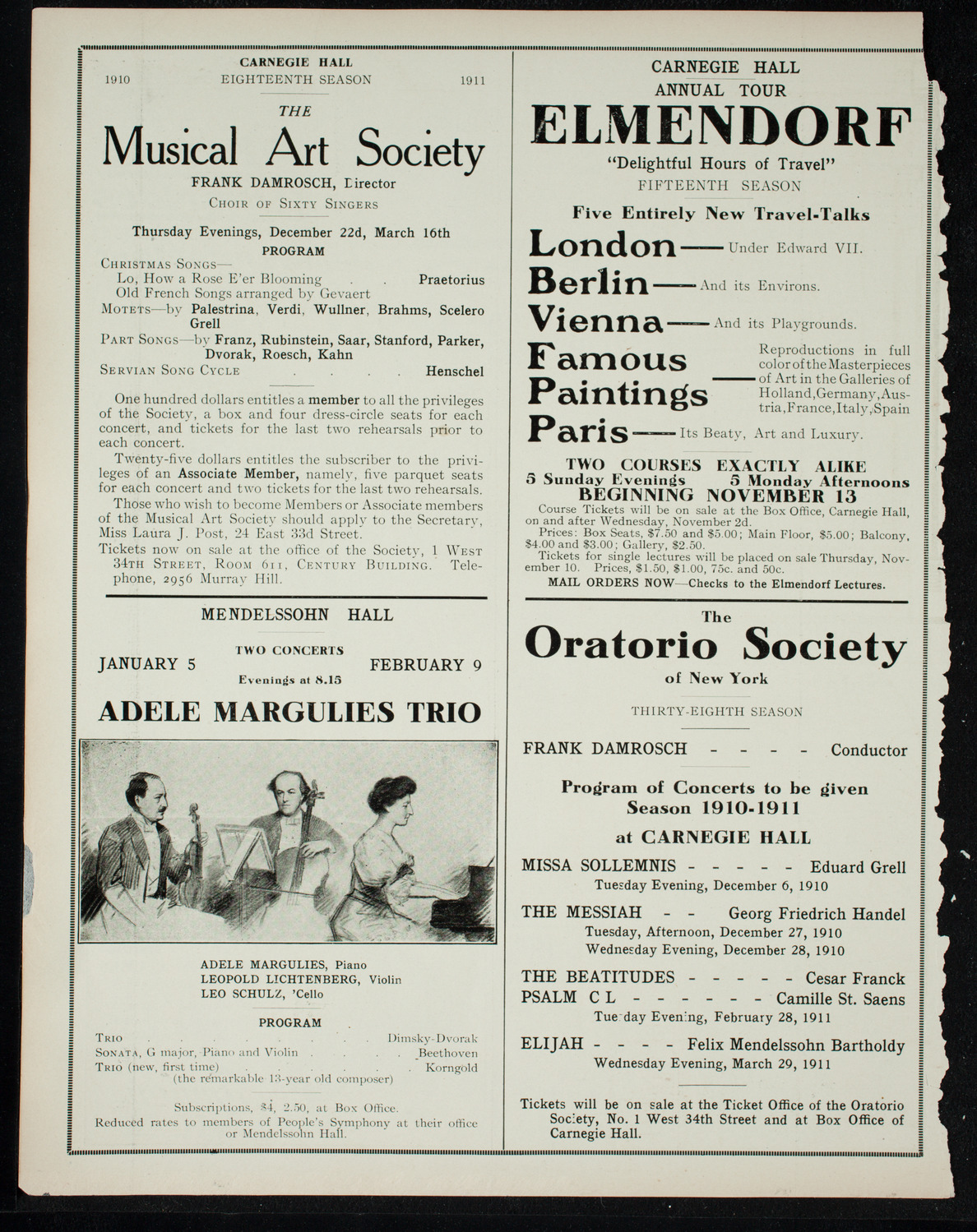 People's Symphony Concert, November 6, 1910, program page 10