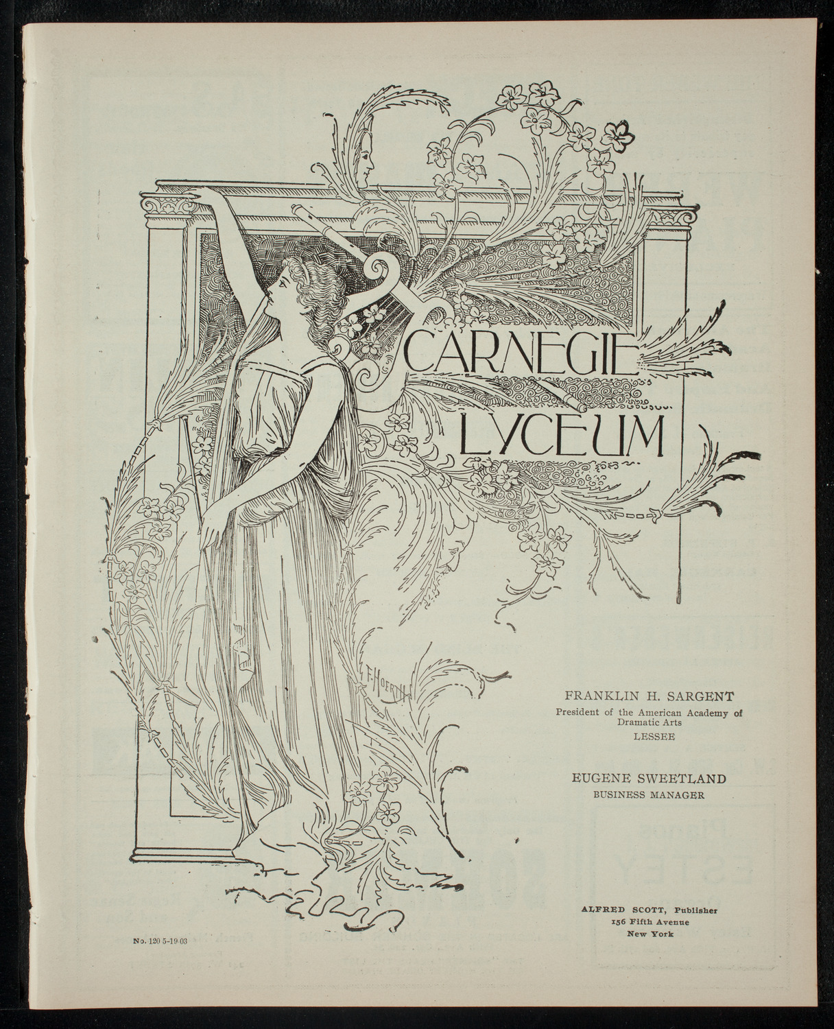 Sacred Heart Academy Theatrical Program, May 19, 1903, program page 1