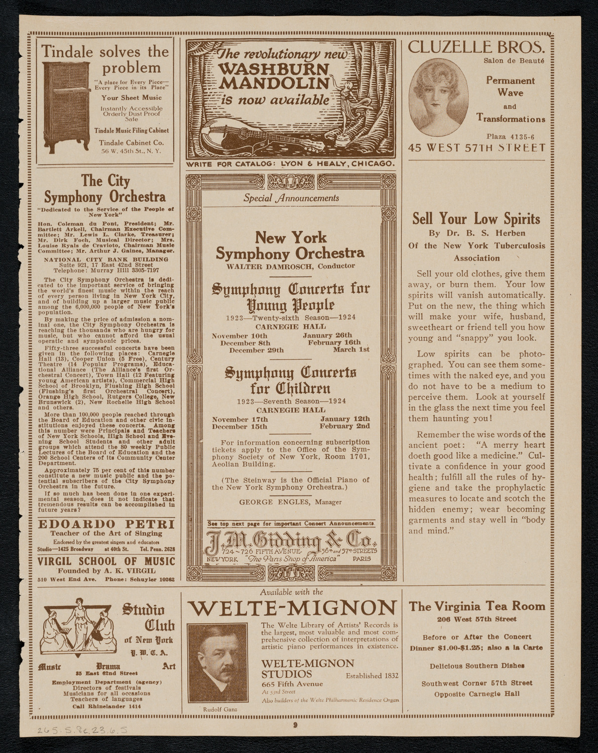 Anniversary Celebration: Bellevue Training School for Nurses, May 8, 1923, program page 9