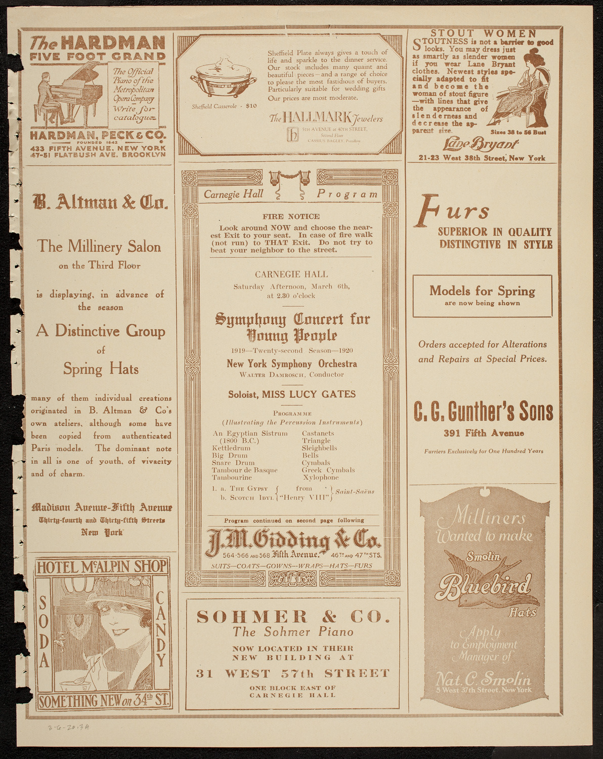 Symphony Concert for Young People, March 6, 1920, program page 5