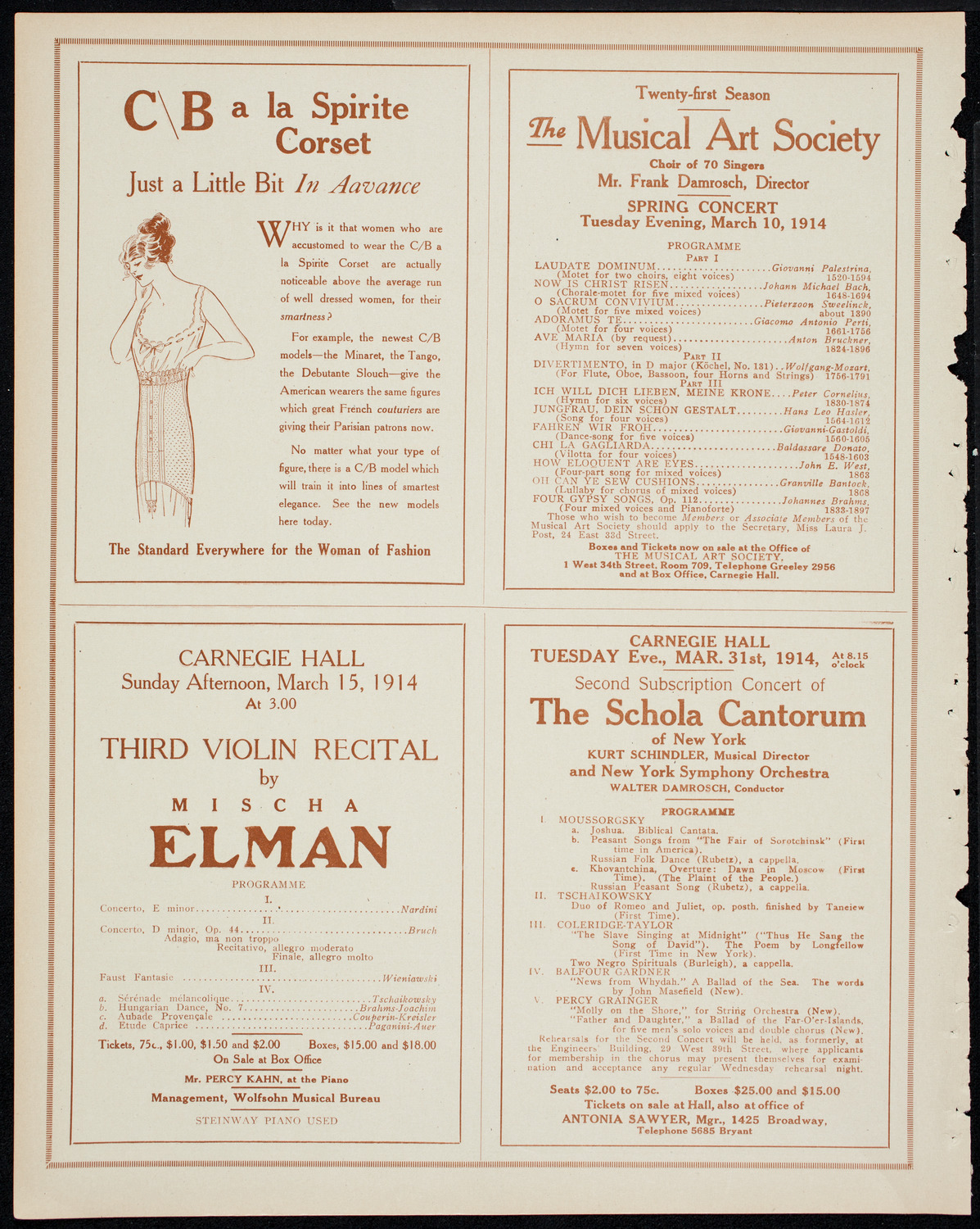 Meeting: Intercollegiate Y.M.C.A., March 3, 1914, program page 8