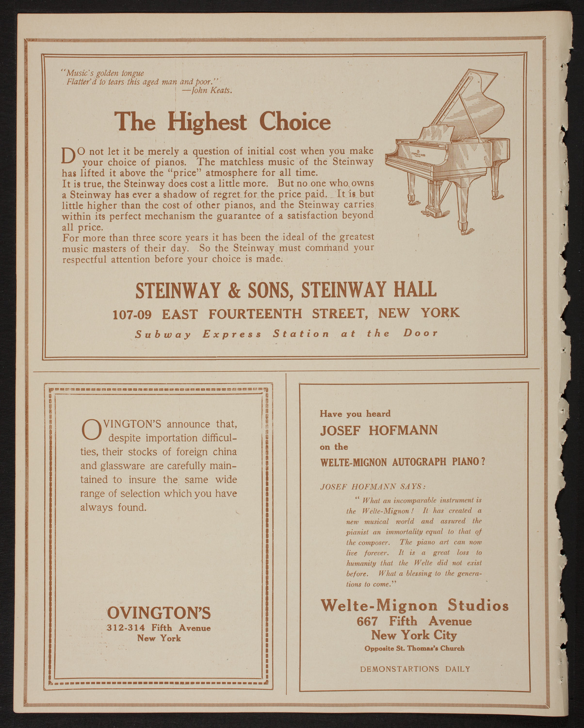 Max Rosen, Violin, March 2, 1918, program page 4