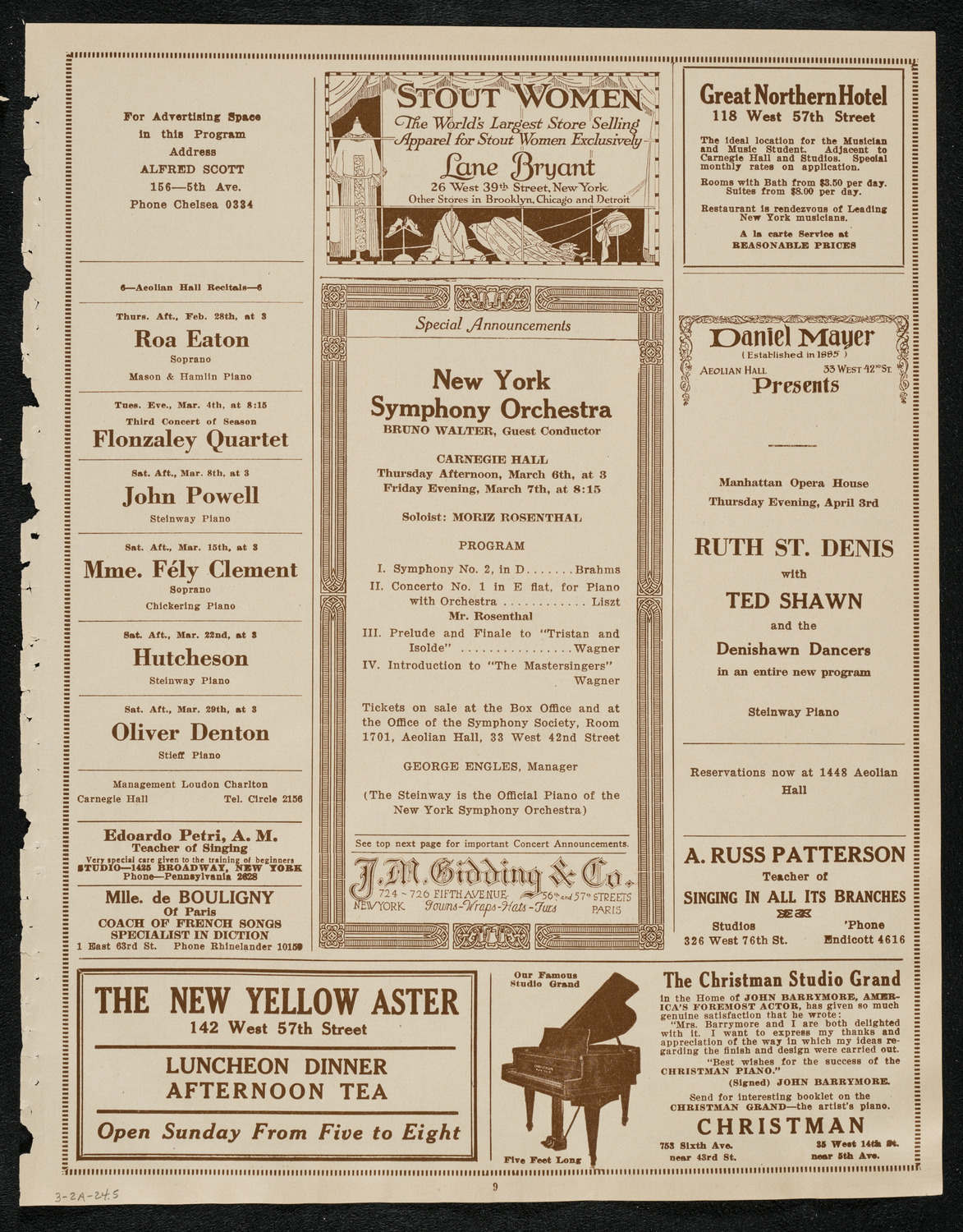 Albert Spalding, Violin, March 2, 1924, program page 9