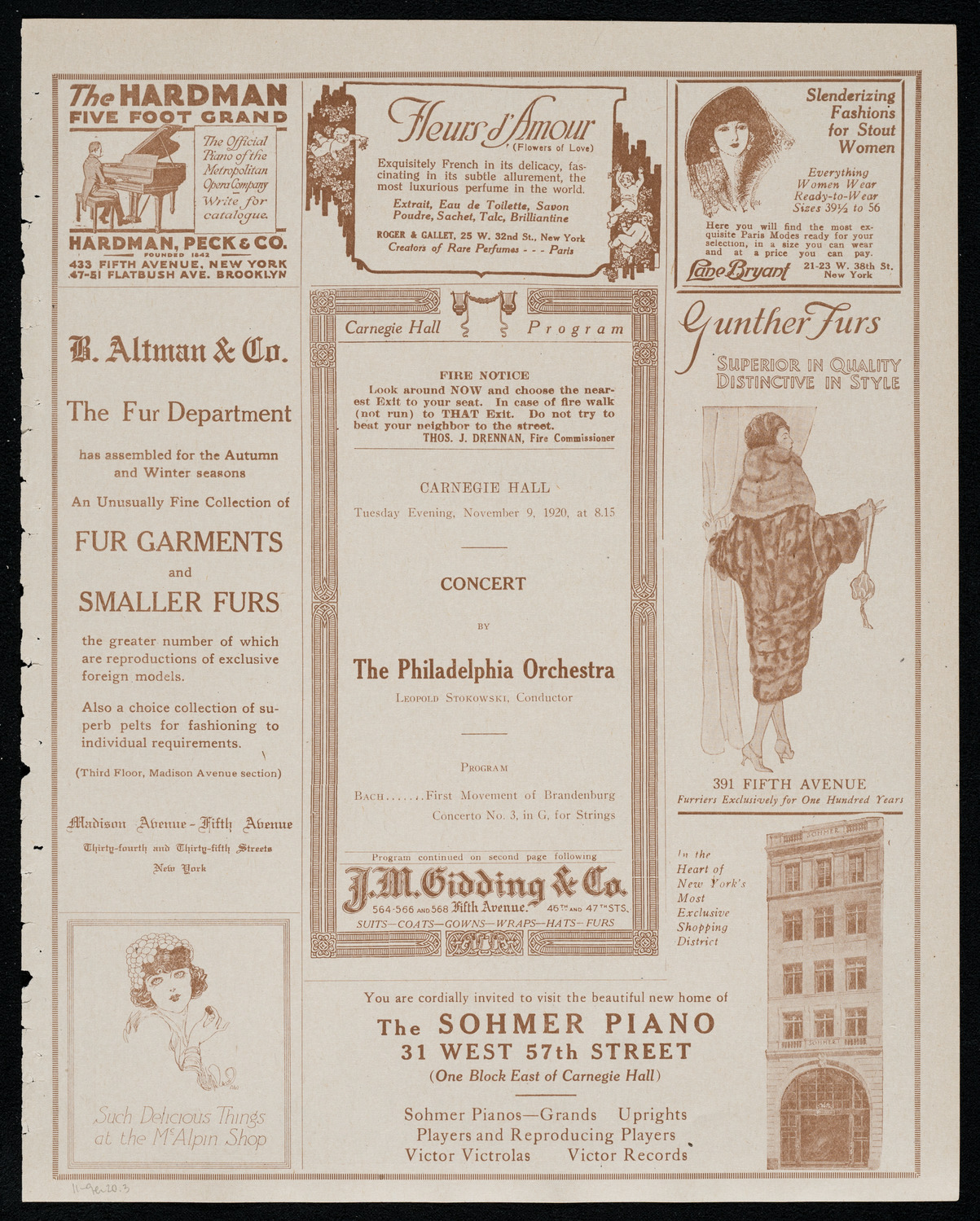 Philadelphia Orchestra, November 9, 1920, program page 5