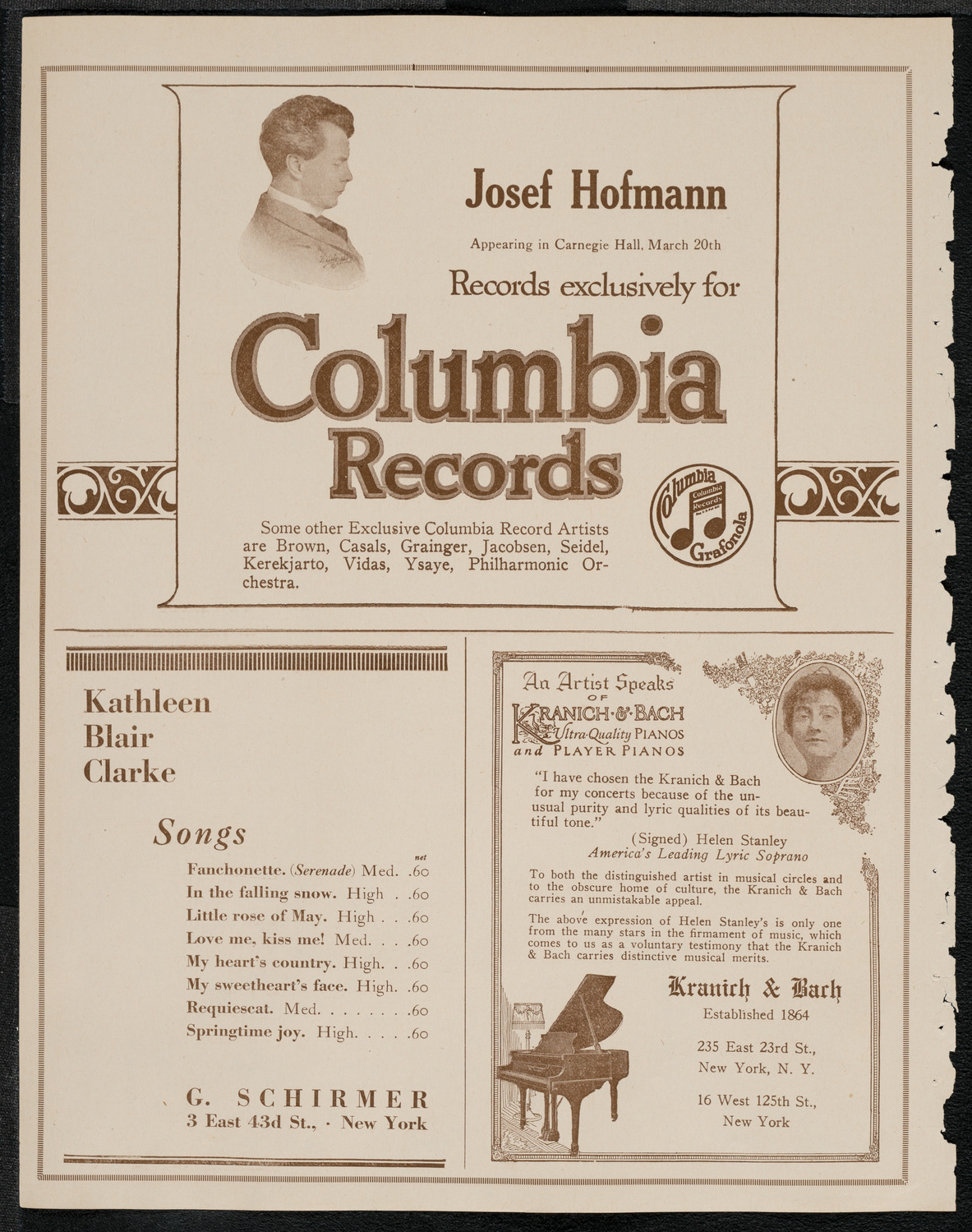 Jean Barondess, Soprano, March 19, 1921, program page 6