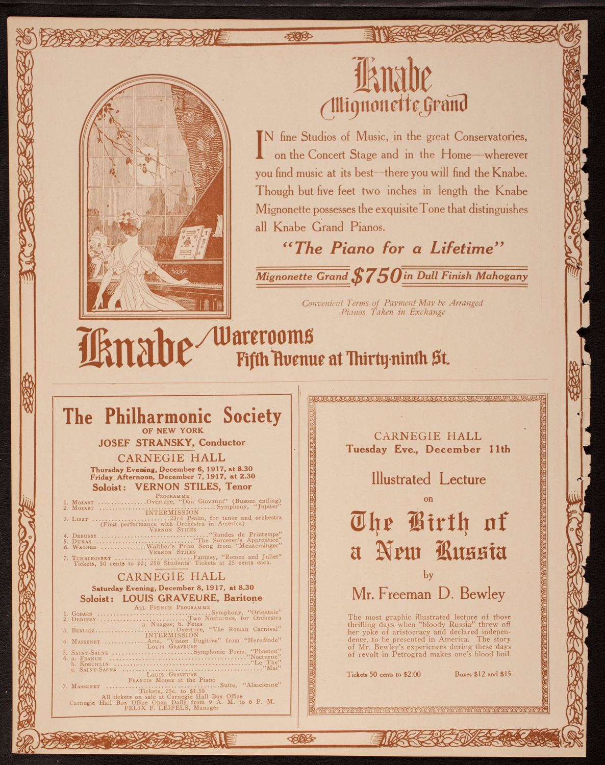 New York Philharmonic, December 2, 1917, program page 12
