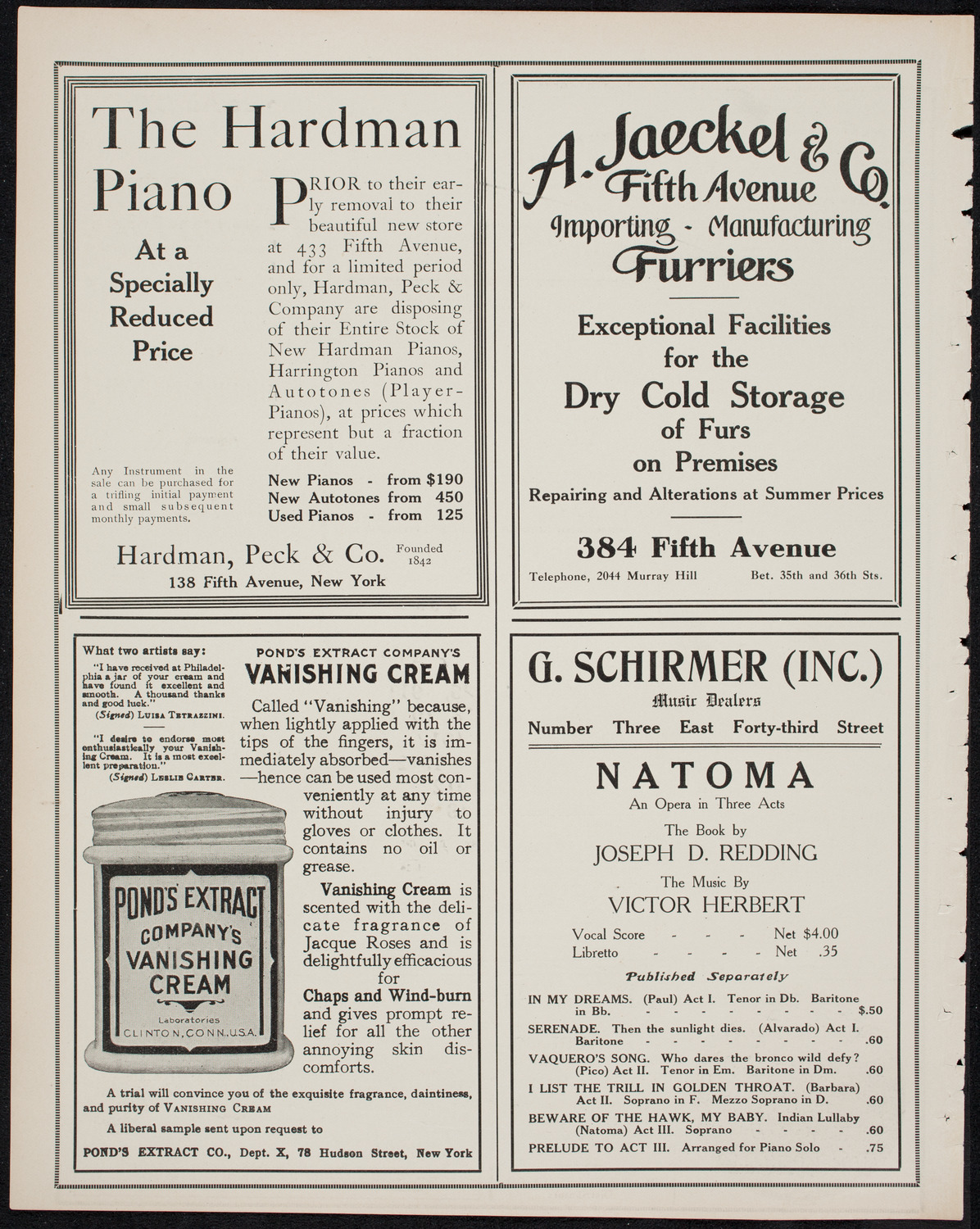 Danish Student Singers from the Royal University of Copenhagen, May 18, 1911, program page 8