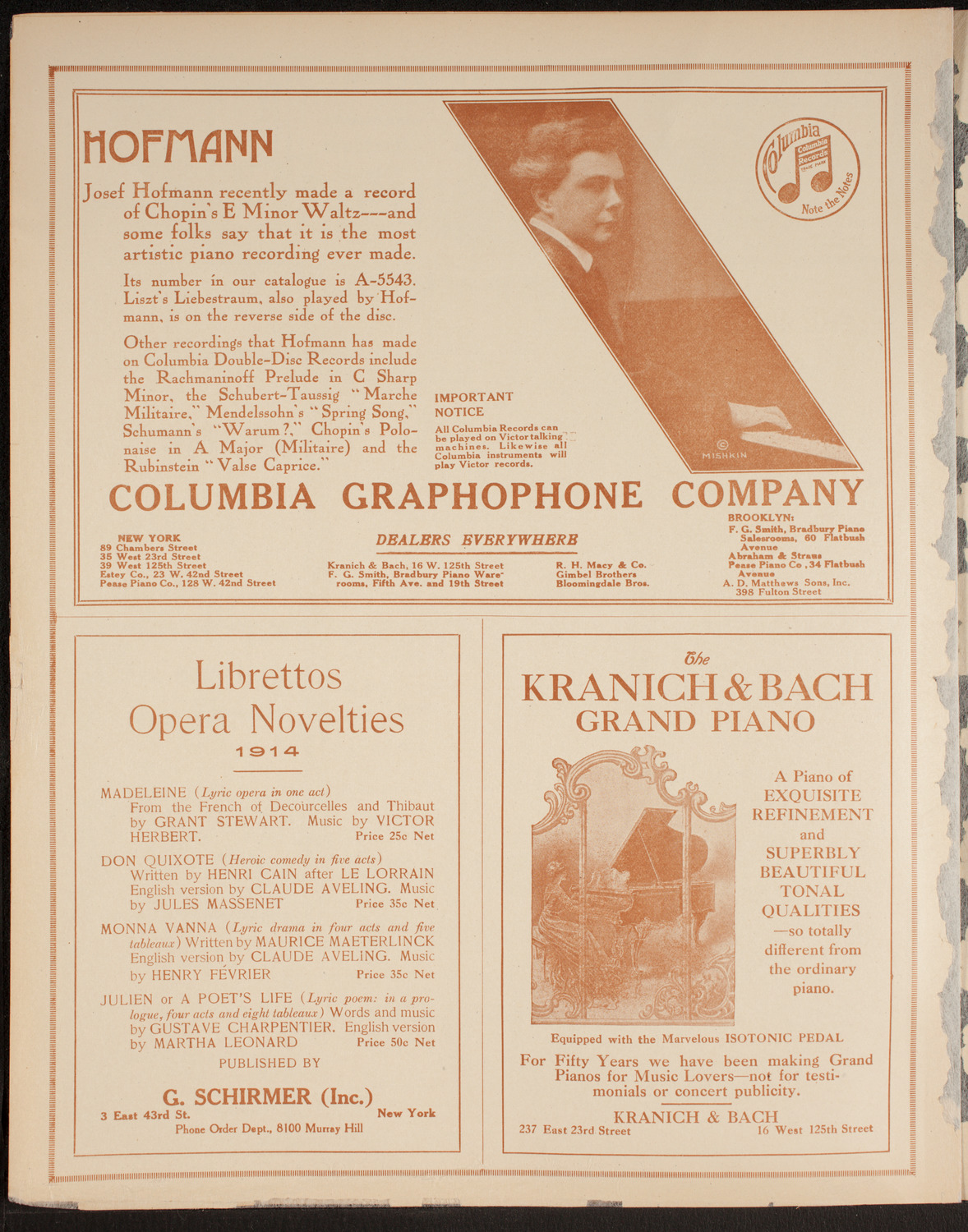 New York Symphony Orchestra: Beethoven Festival, March 7, 1914, program page 6
