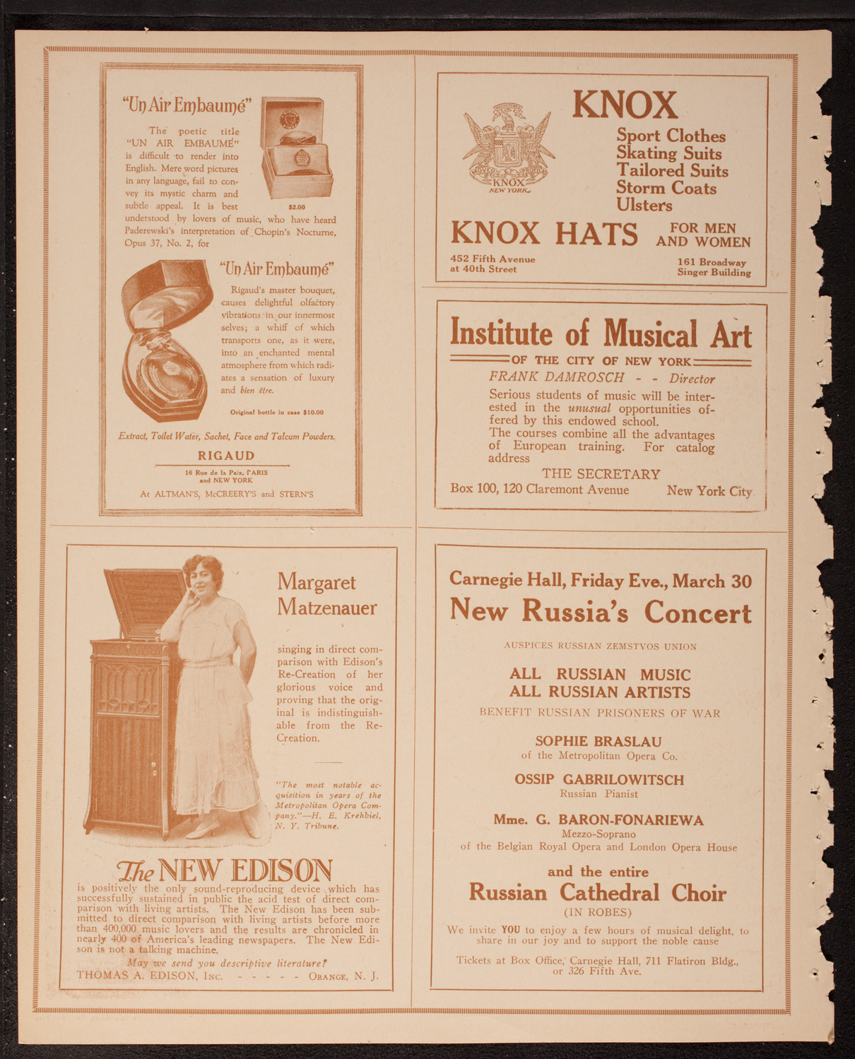 New York Philharmonic, March 25, 1917, program page 2