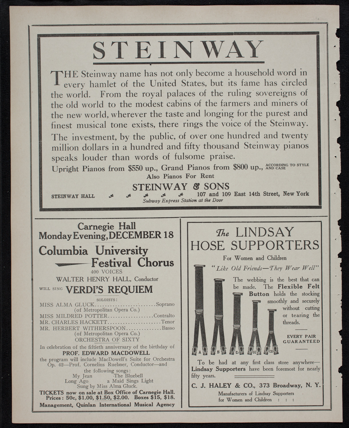 Christmas Concert: Diocesan Auxiliary of the Cathedral of St. John the Divine, December 14, 1911, program page 4