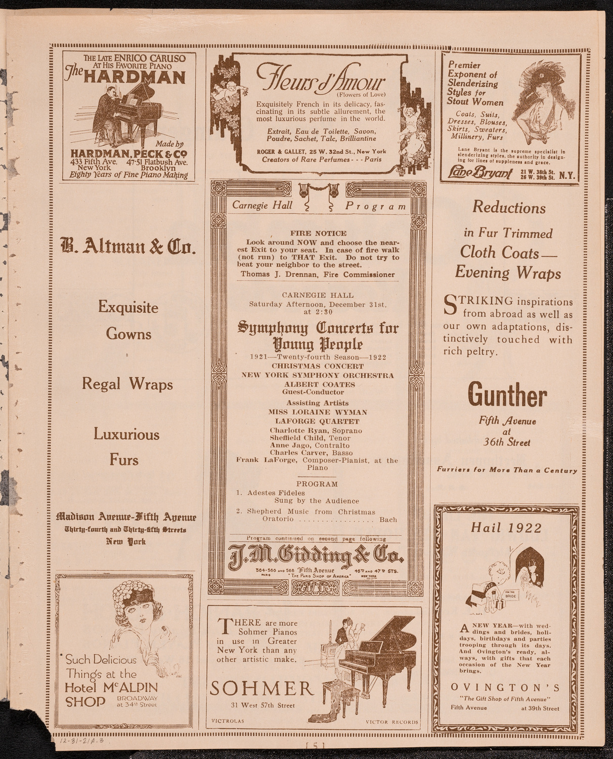 Symphony Concert for Young People, December 31, 1921, program page 5