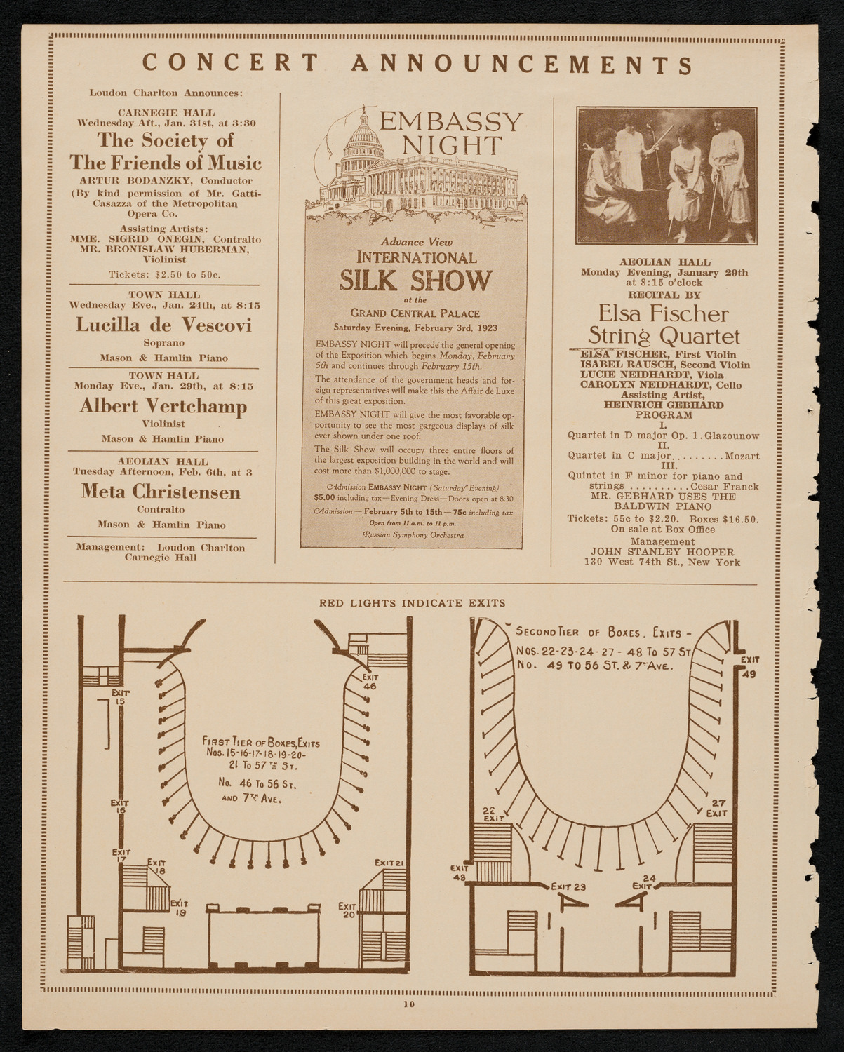 New York Symphony Orchestra, January 25, 1923, program page 10