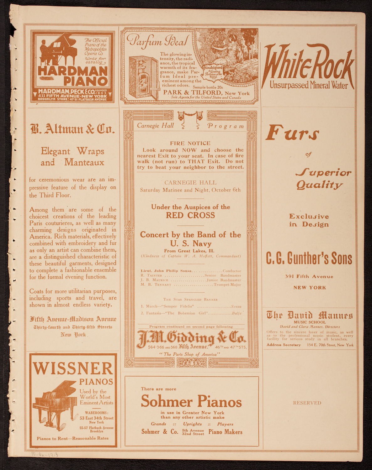 U.S. Navy Band from Great Lakes, Illinois, October 6, 1917, program page 5