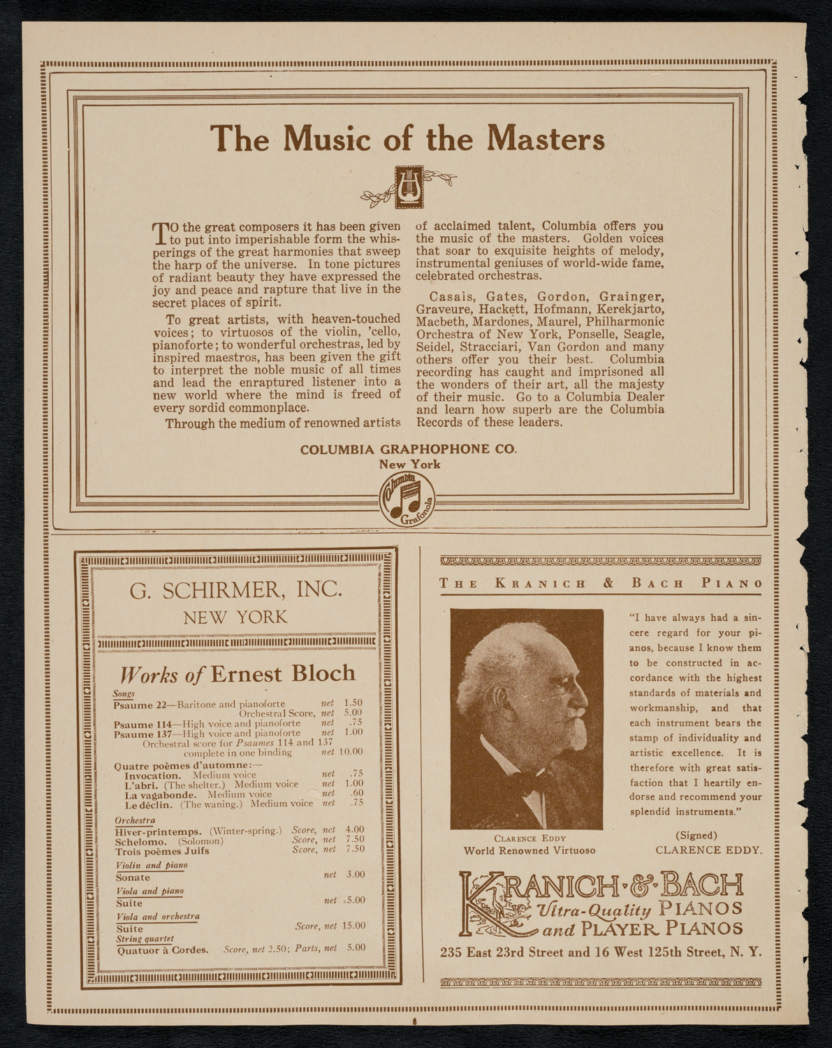 Colin O'More, Tenor, March 6, 1923, program page 6