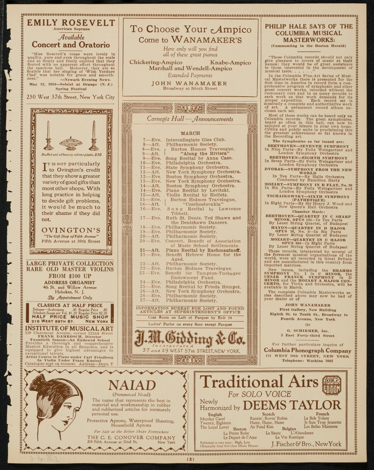 Maria Ivogun, Soprano, March 7, 1925, program page 3