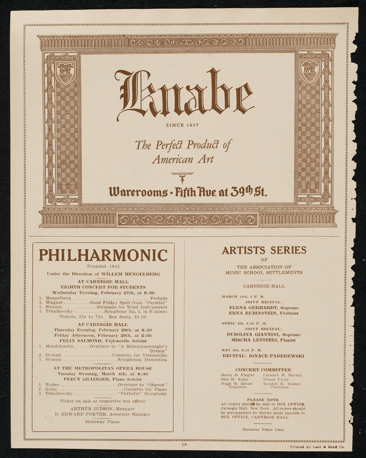 Evelyn Levin, Violin, February 25, 1924, program page 12