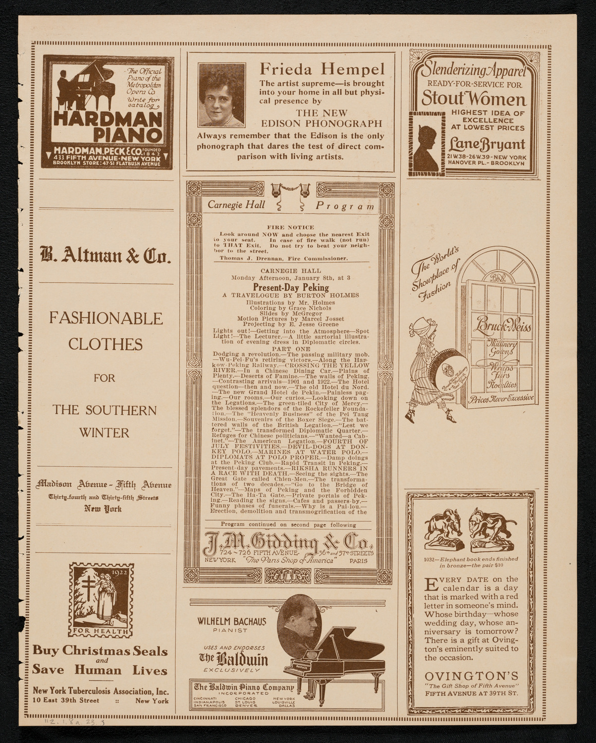 Burton Holmes Travelogue: Present-Day Peking, January 8, 1923, program page 5