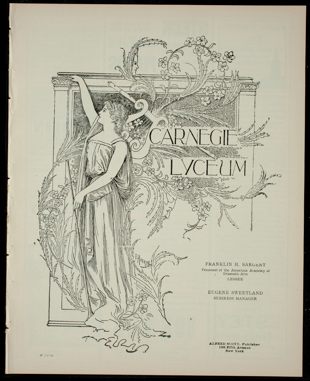 Annual Entertainment by The Junior League, March 7, 1904, program page 1