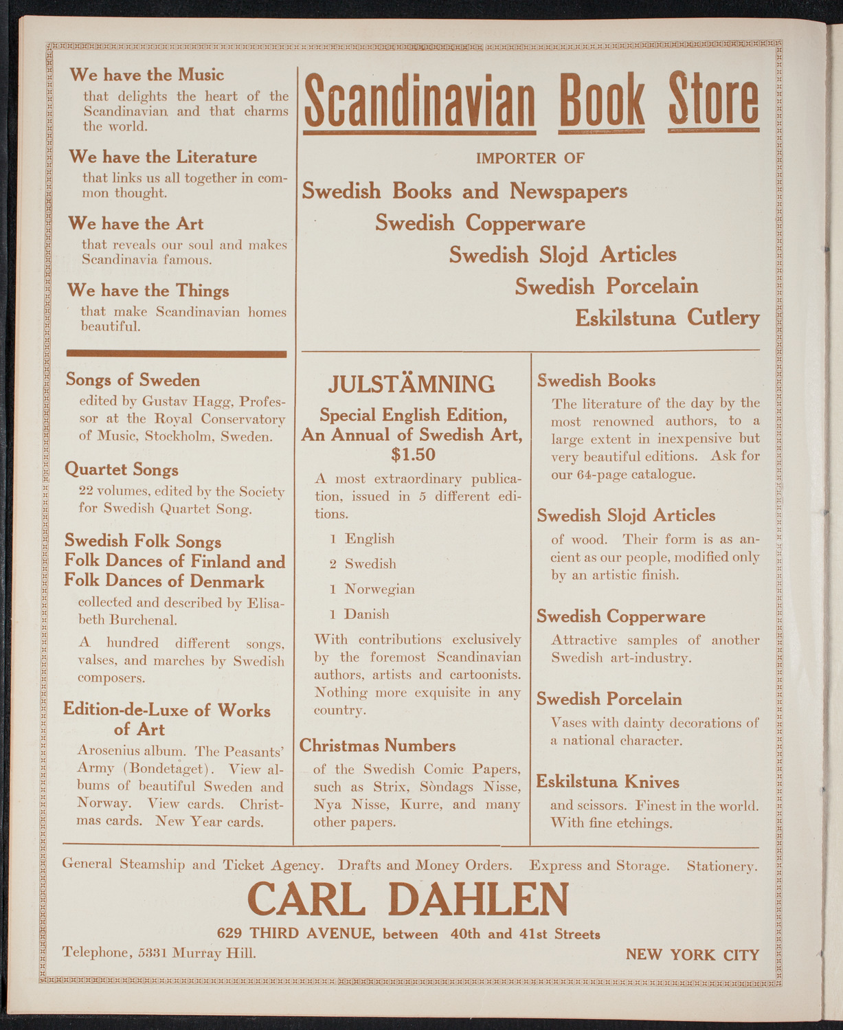 United Swedish Choral Society, December 11, 1915, program page 10