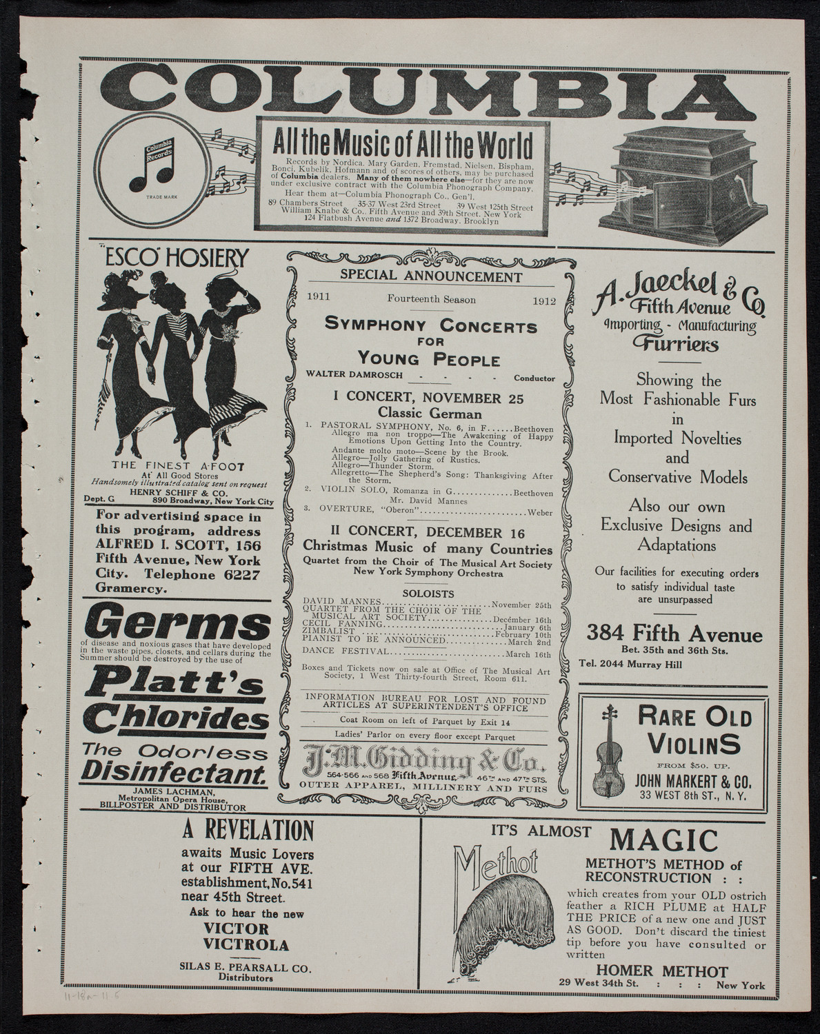 Vladimir de Pachmann, Piano, November 18, 1911, program page 9