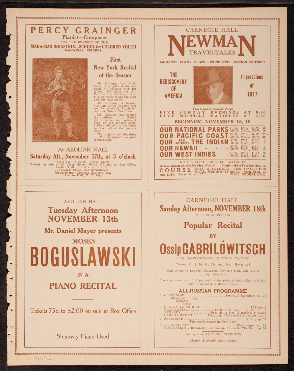 Boston Symphony Orchestra, November 10, 1917, program page 11