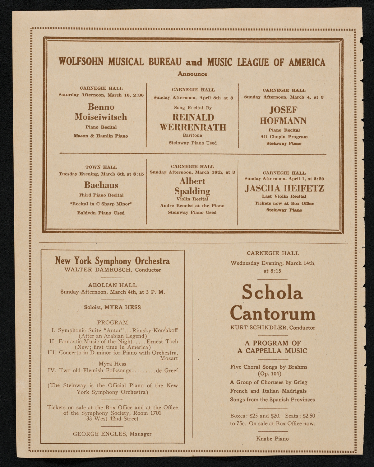 Reinald Werrenrath, Baritone, February 22, 1923, program page 8