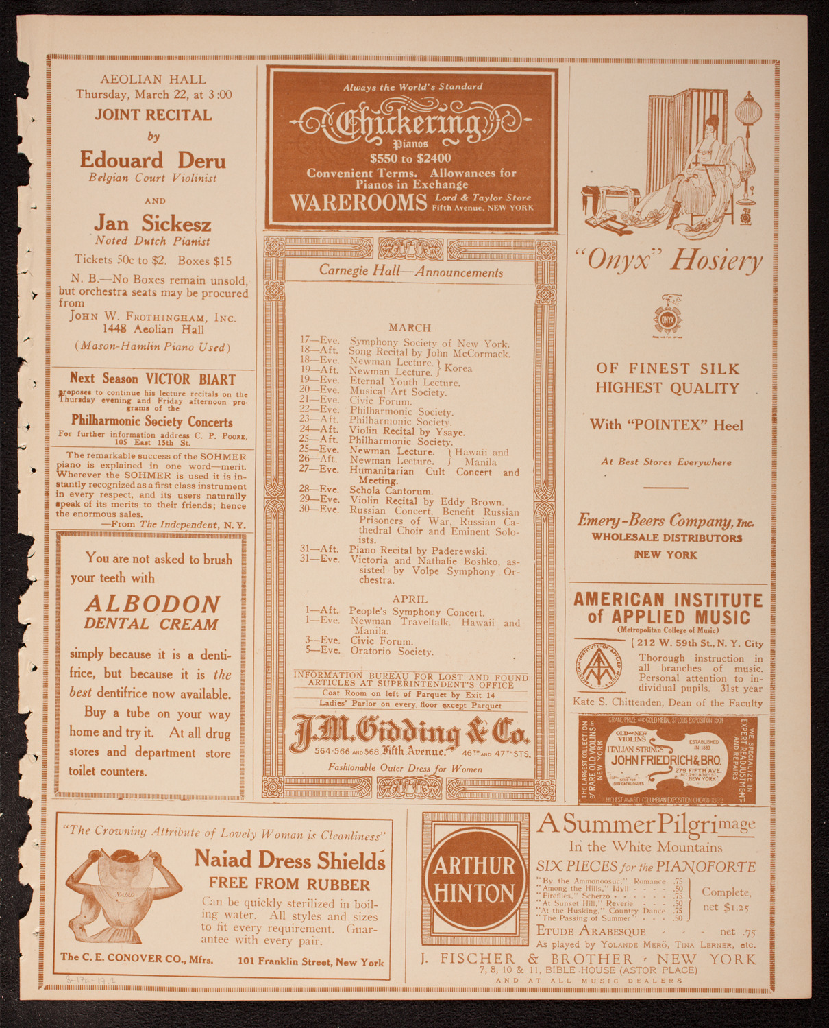 Boston Symphony Orchestra, March 17, 1917, program page 3