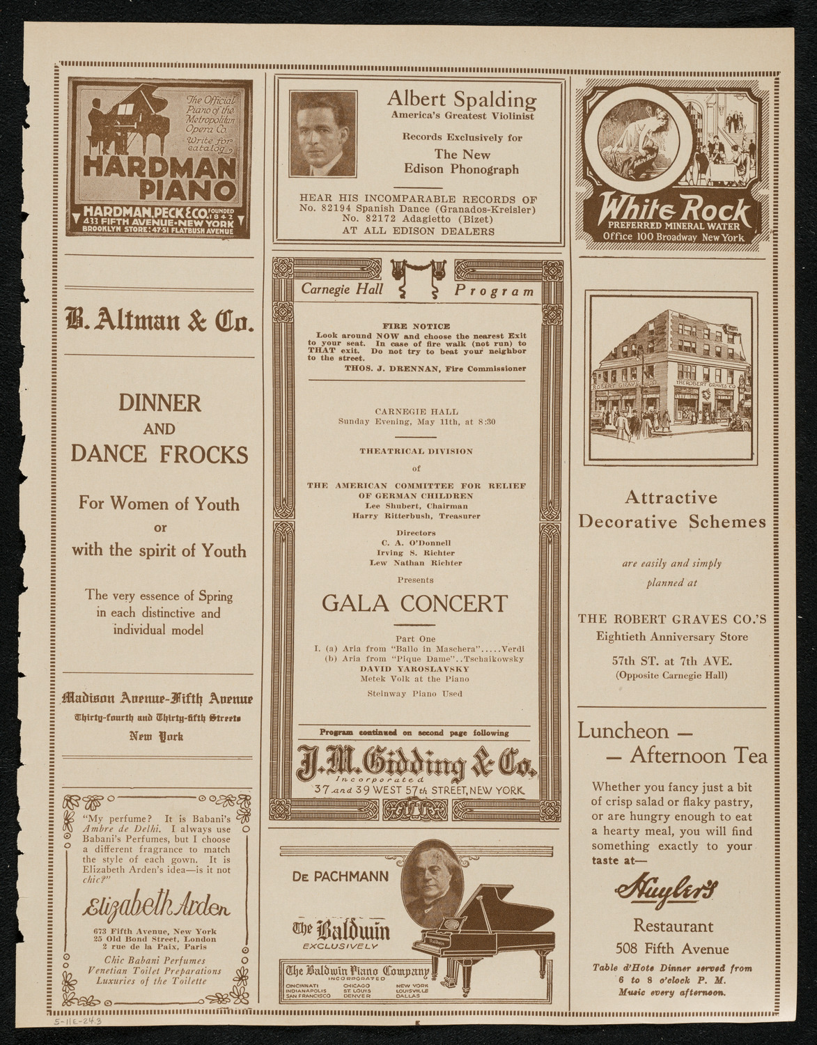 Benefit: American Committee for Relief of German Children, May 11, 1924, program page 5