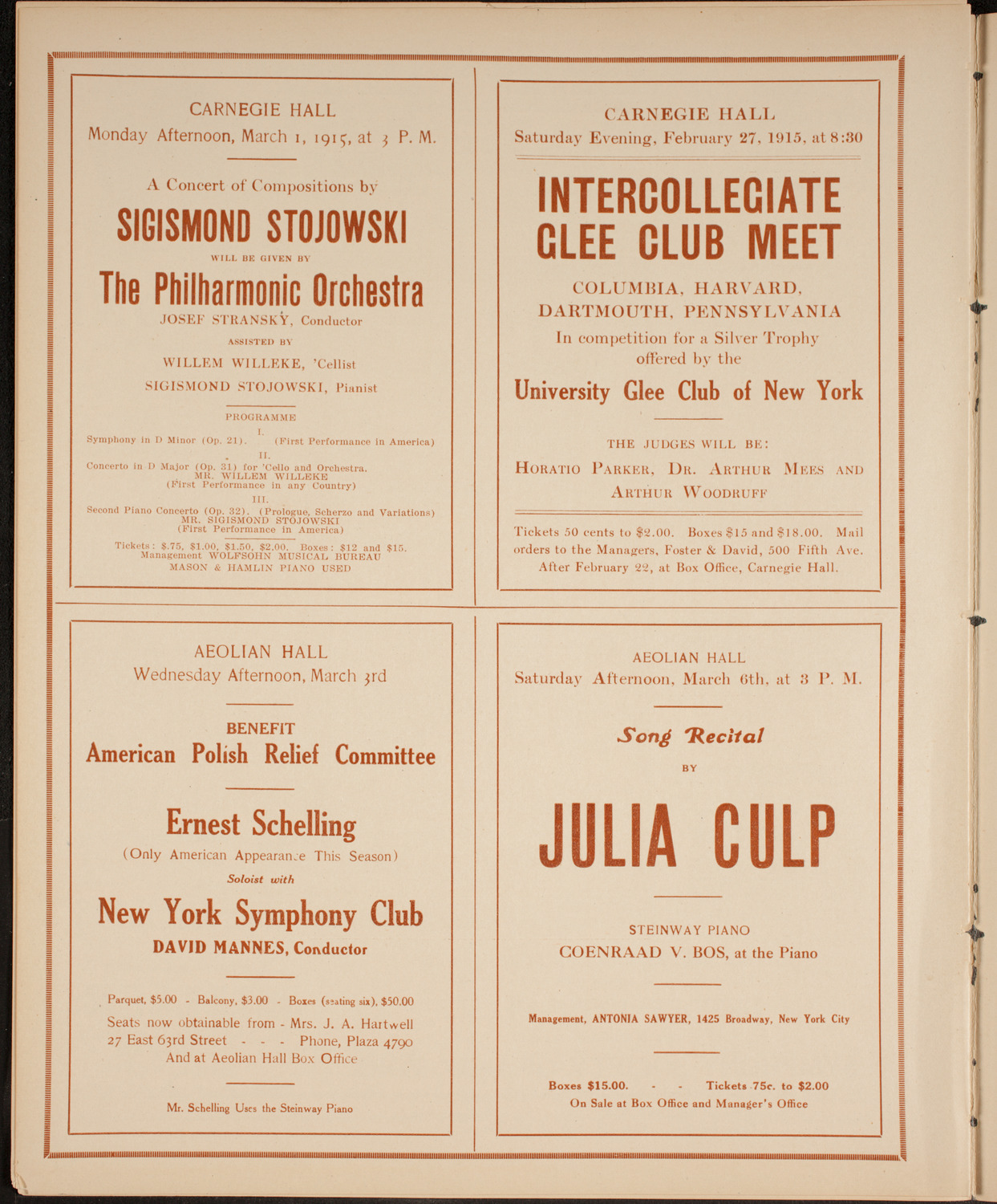 The Civic Forum, February 24, 1915, program page 10