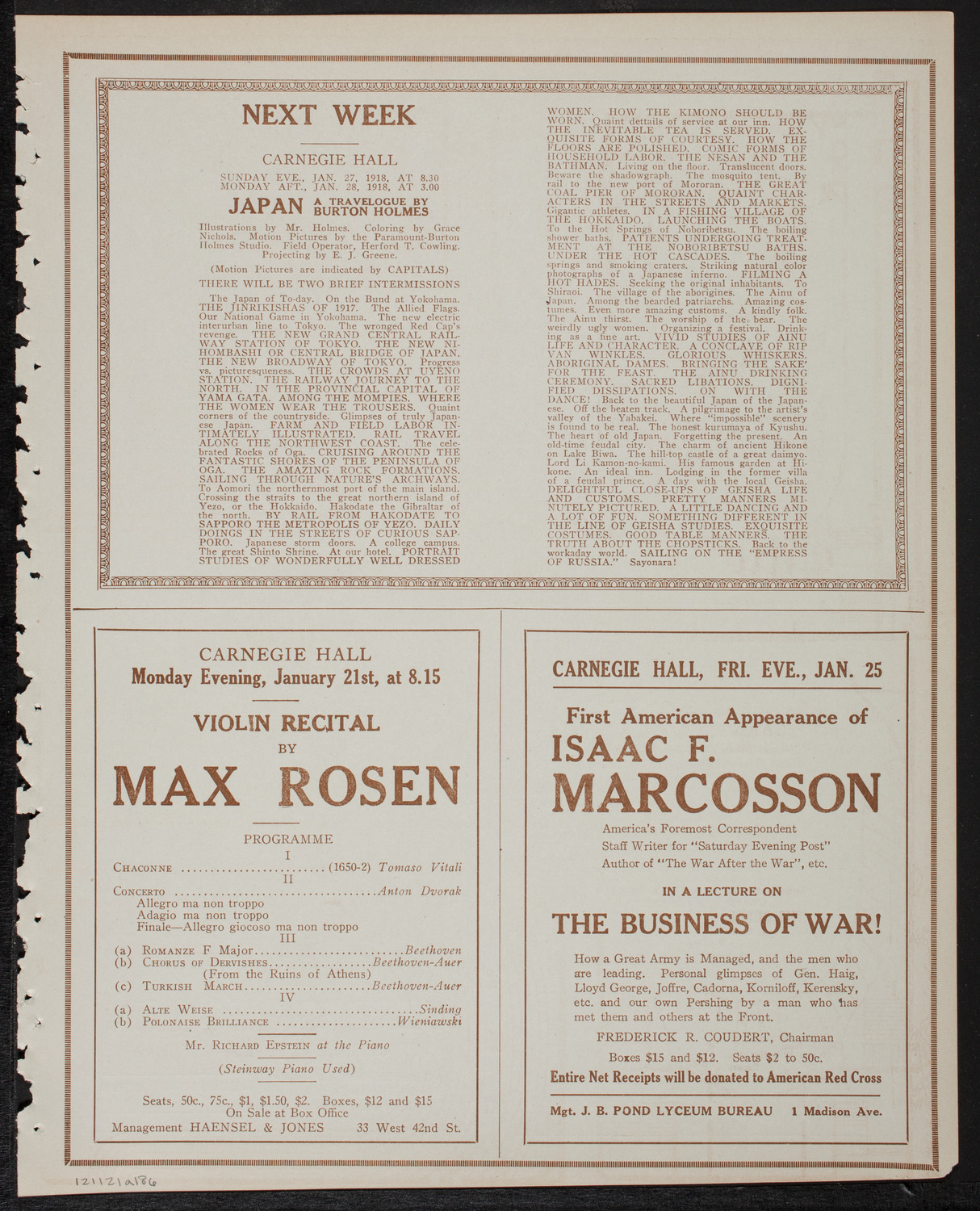 Burton Holmes Travelogue: The South Sea Islands, January 21, 1918, program page 11