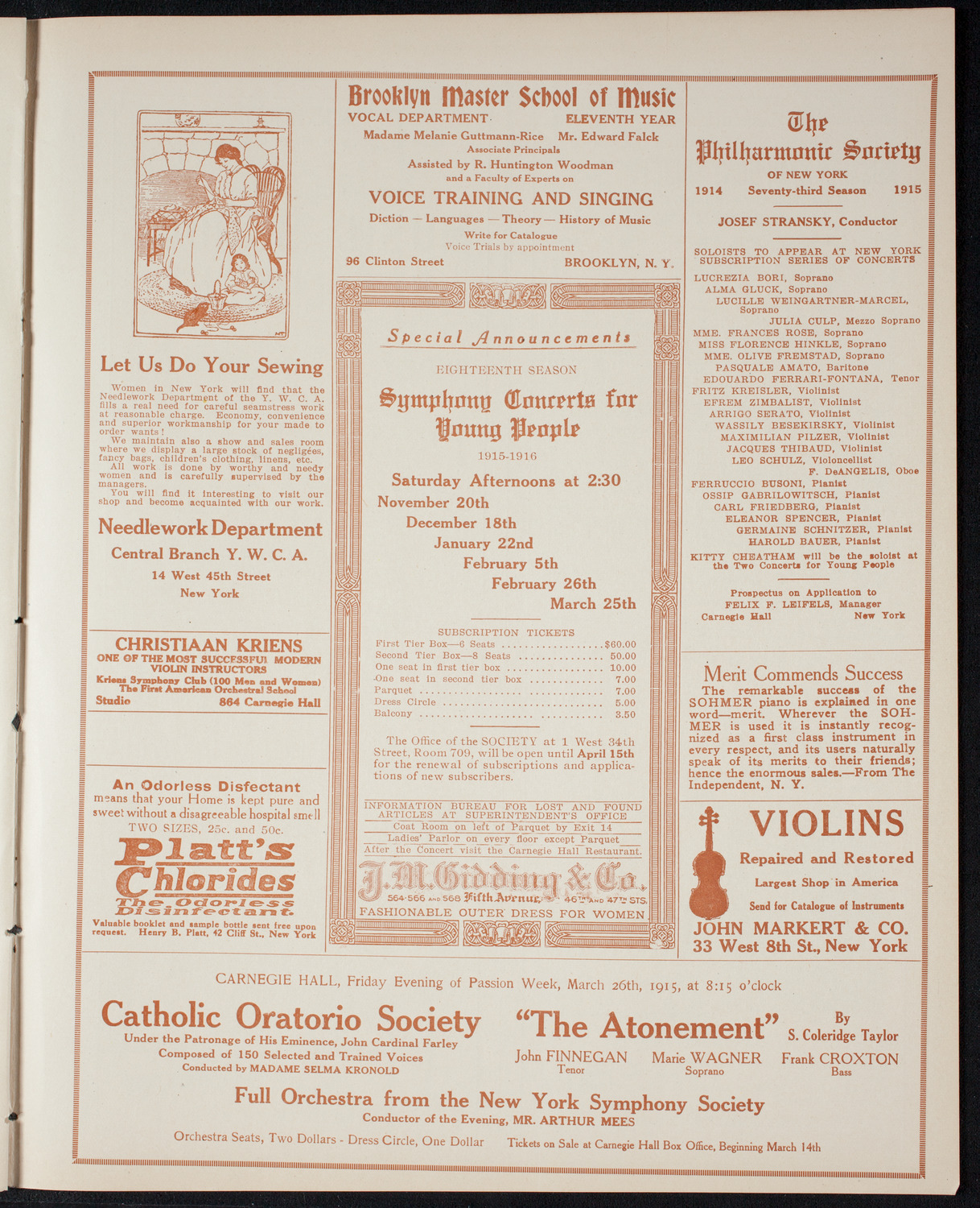 Lecture by Dr. Carl C. Young, March 16, 1915, program page 9