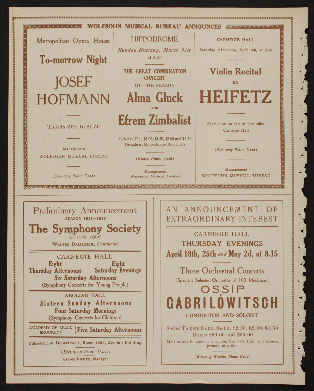 Russian Symphony Society of New York, March 23, 1918, program page 8