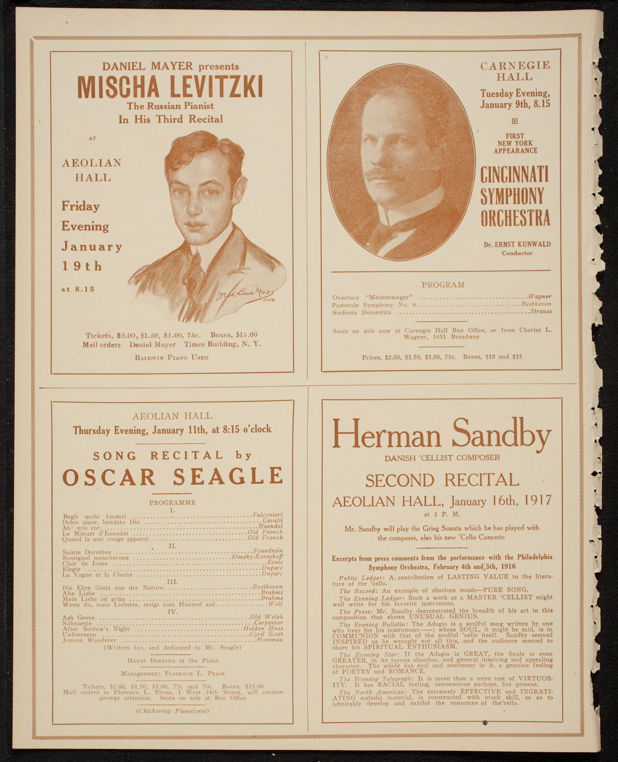 New York Philharmonic, January 7, 1917, program page 10