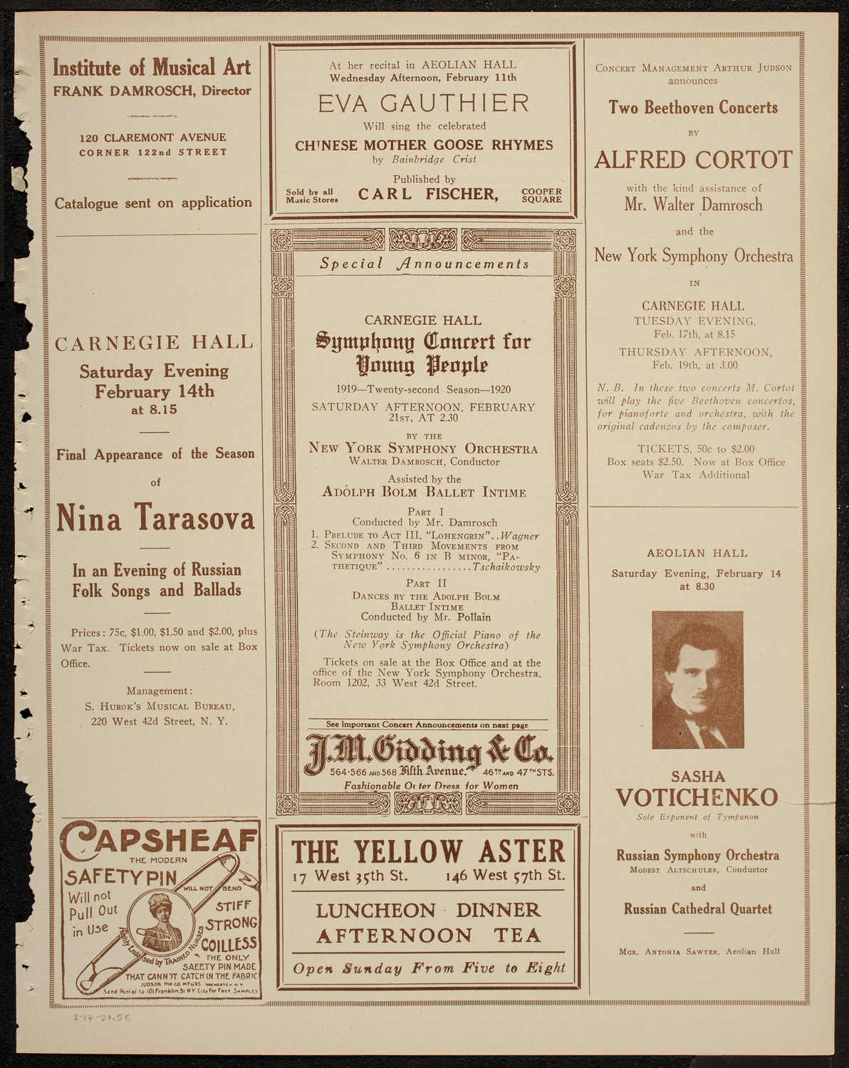 Fannie Bloomfield Zeisler, Piano, with Victor Herbert and His Orchestra, February 13, 1920, program page 9