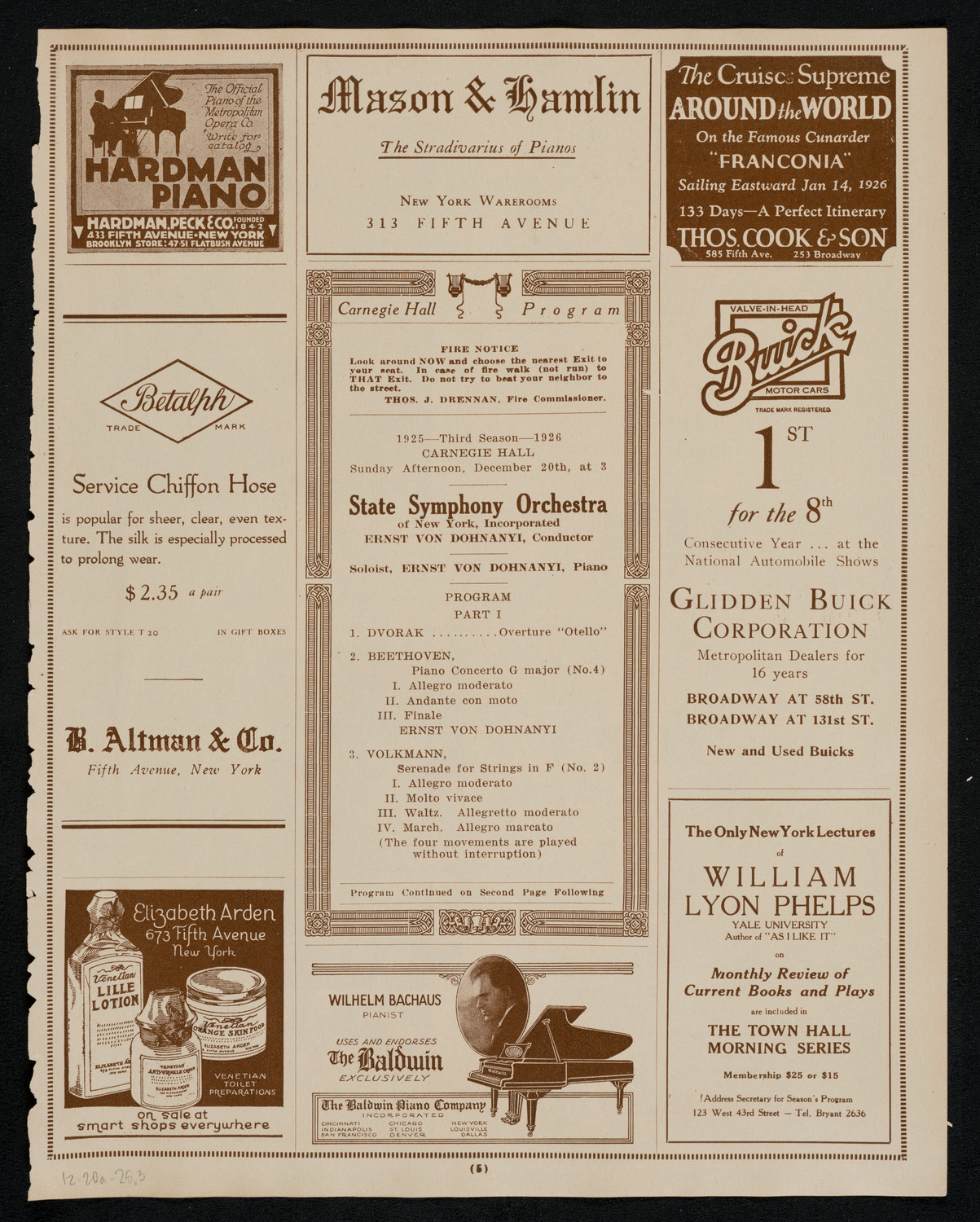 State Symphony Orchestra of New York, December 20, 1925, program page 5