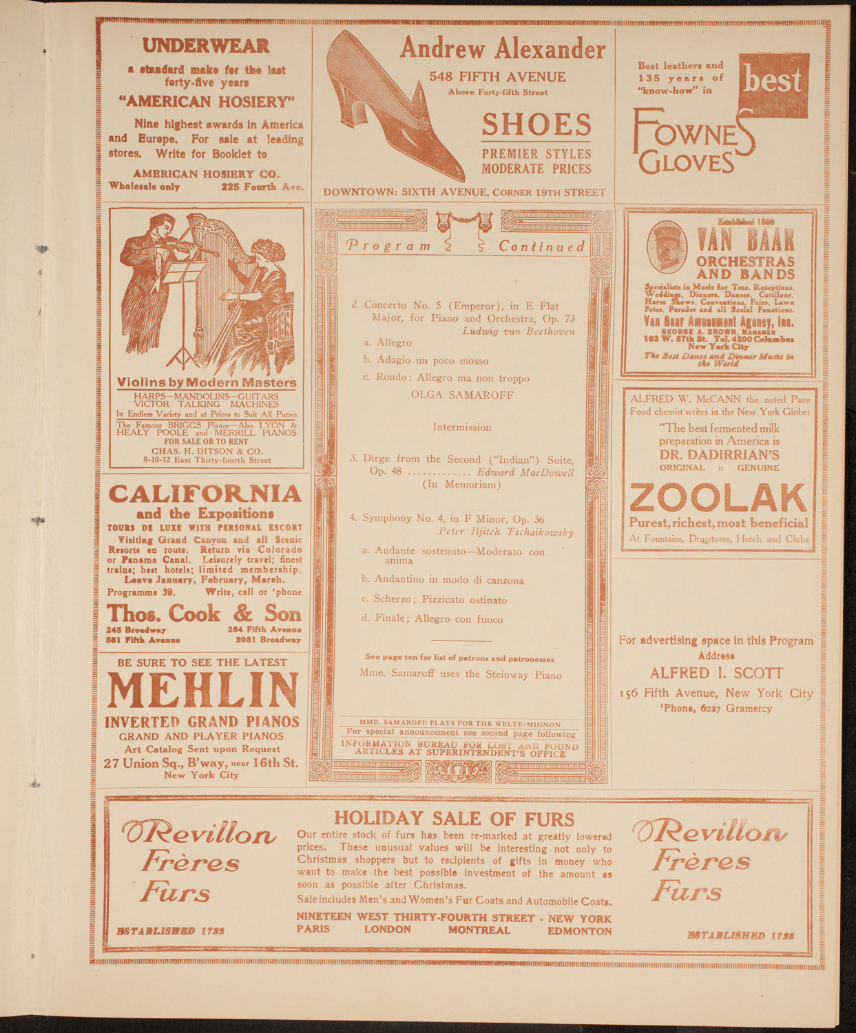 Philadelphia Orchestra, January 4, 1915, program page 7