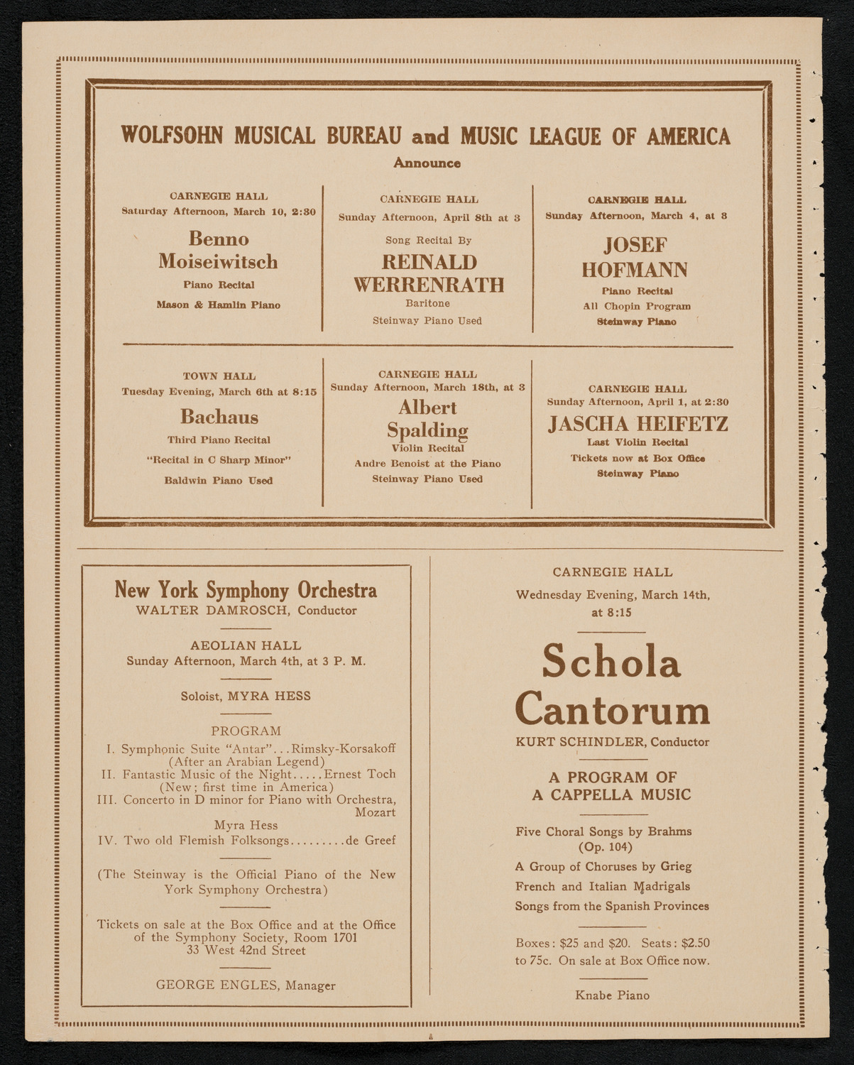 New York Philharmonic, February 23, 1923, program page 8