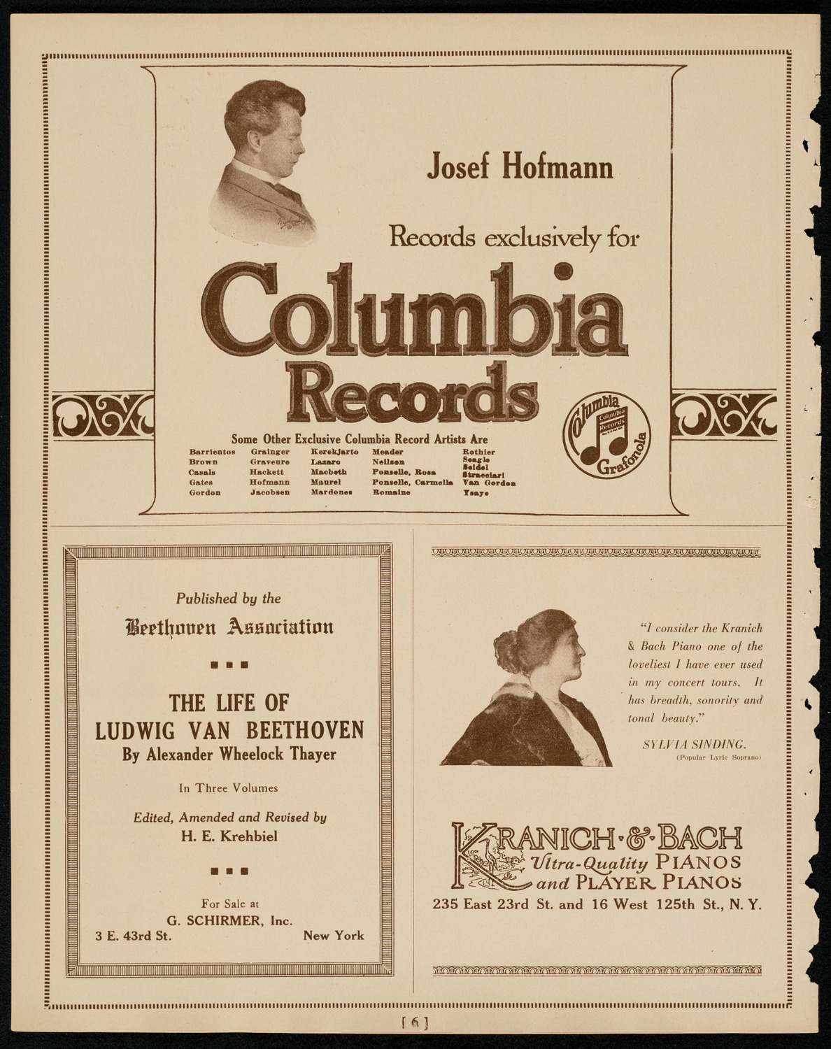 New York Symphony Orchestra, January 5, 1922, program page 6