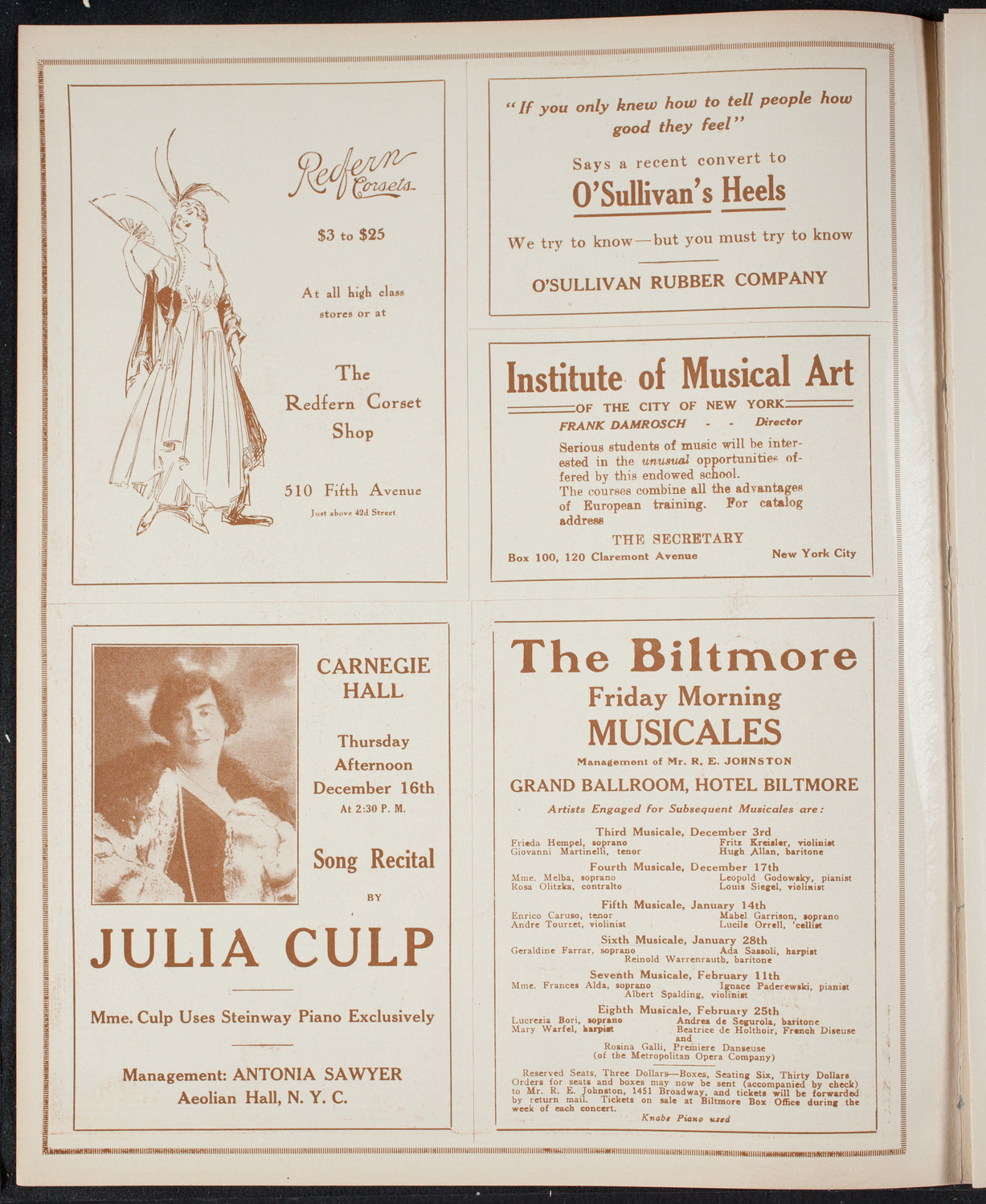 Elmendorf Lecture: Northern Italy, November 29, 1915, program page 2