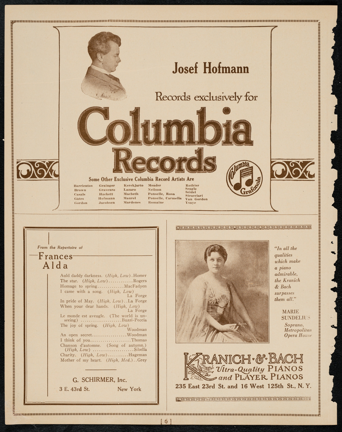 New York Symphony Orchestra, February 2, 1922, program page 6