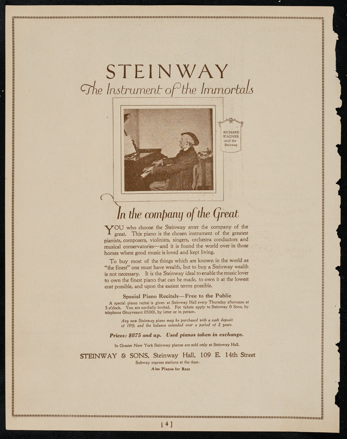 New York Philharmonic, January 29, 1922, program page 4