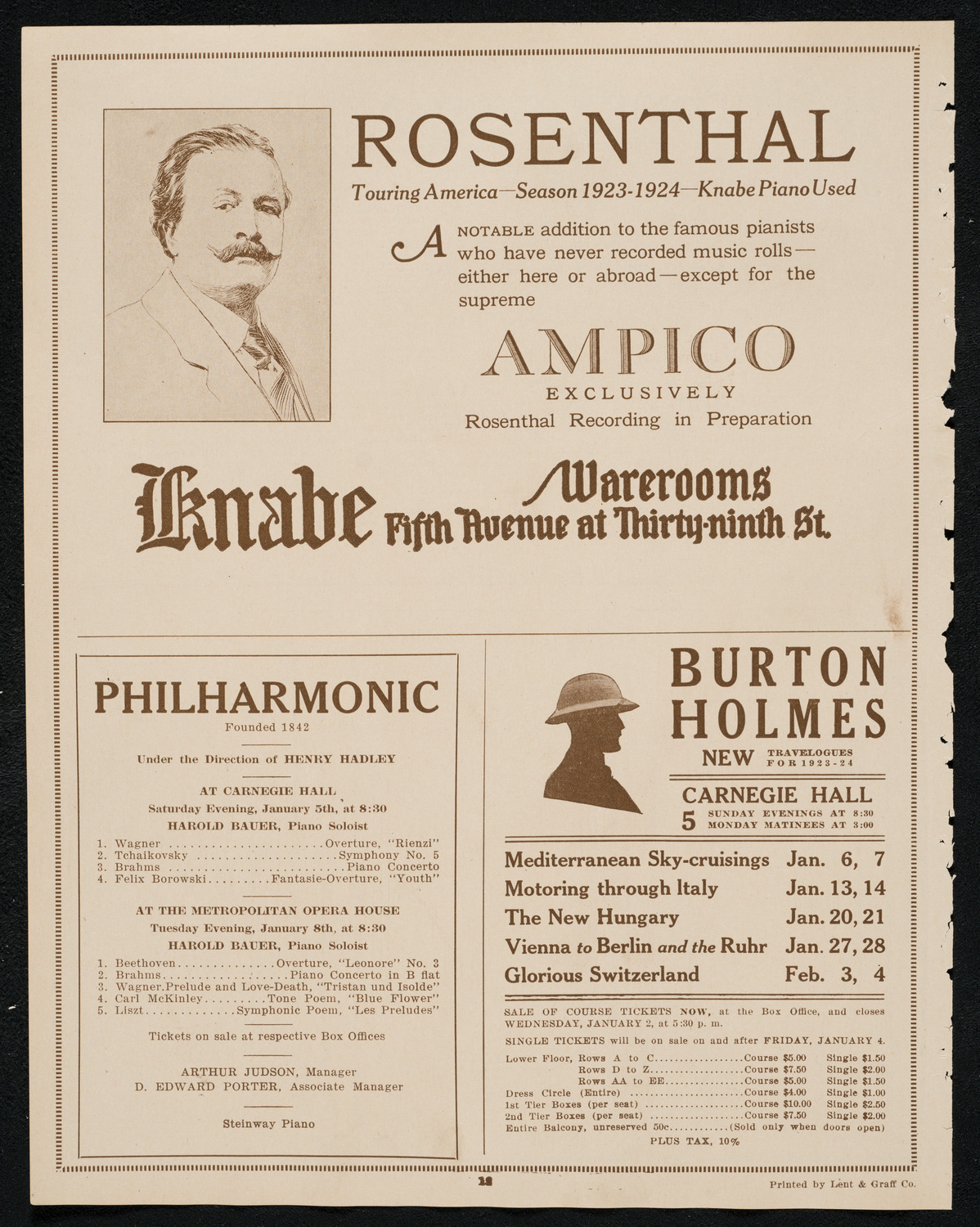 Boston Symphony Orchestra, January 3, 1924, program page 12