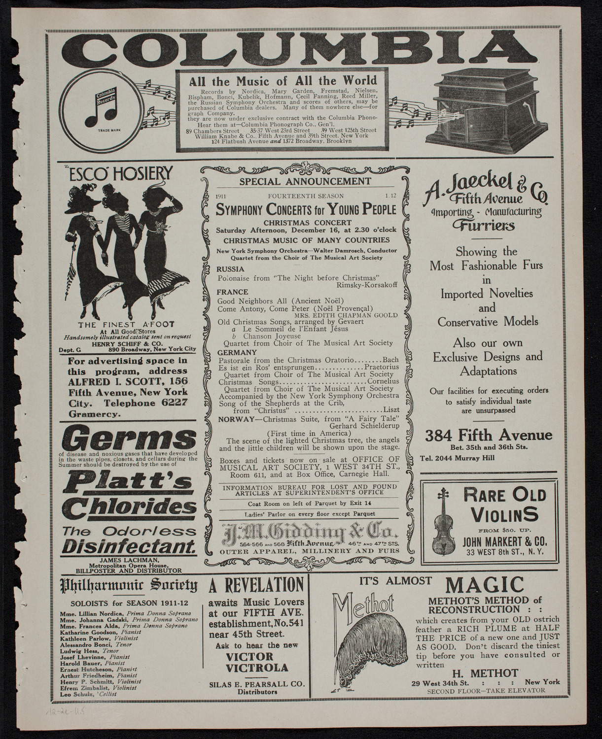 Russian Symphony Society of New York, December 2, 1911, program page 9