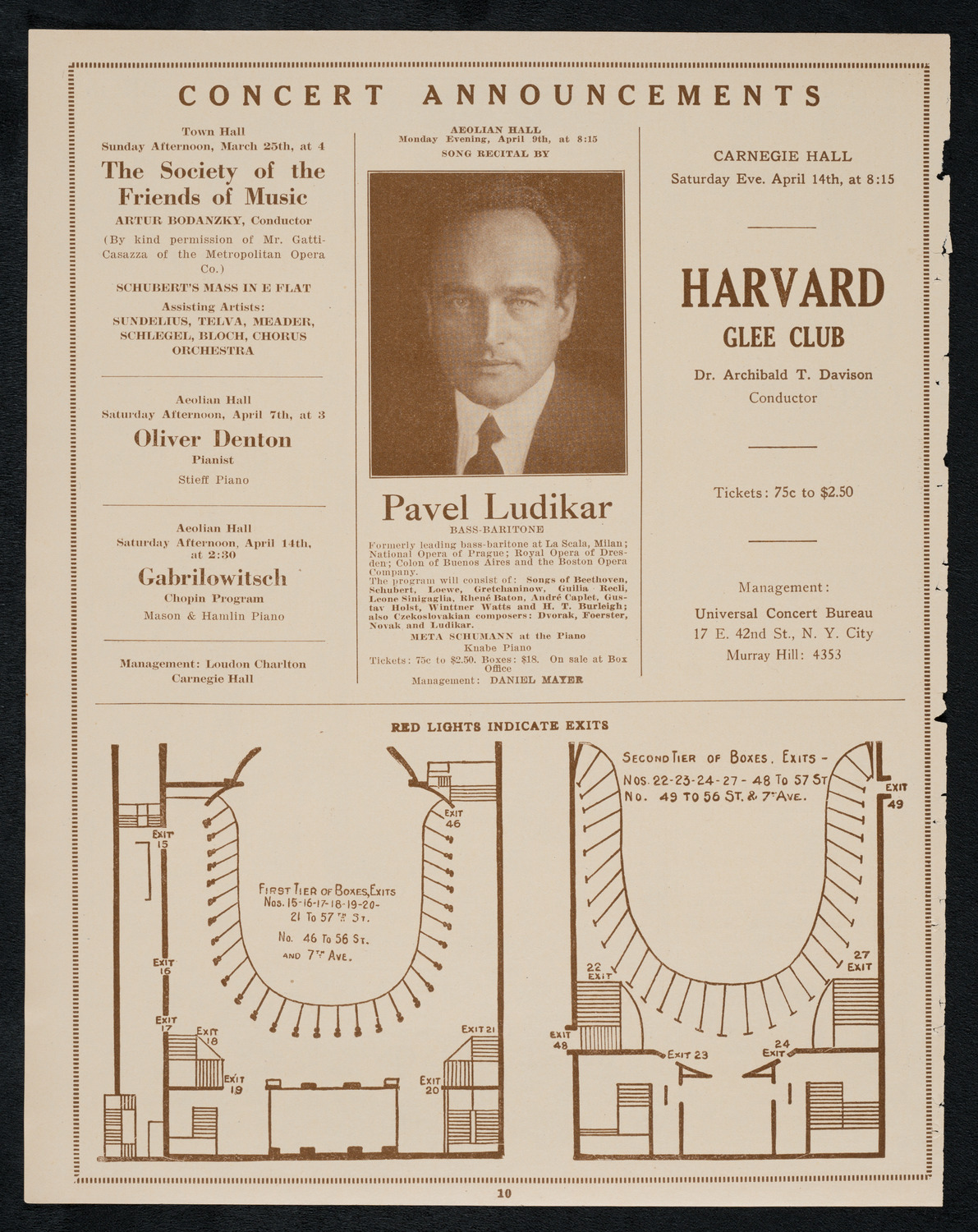 Paul Bender, Baritone, March 20, 1923, program page 10