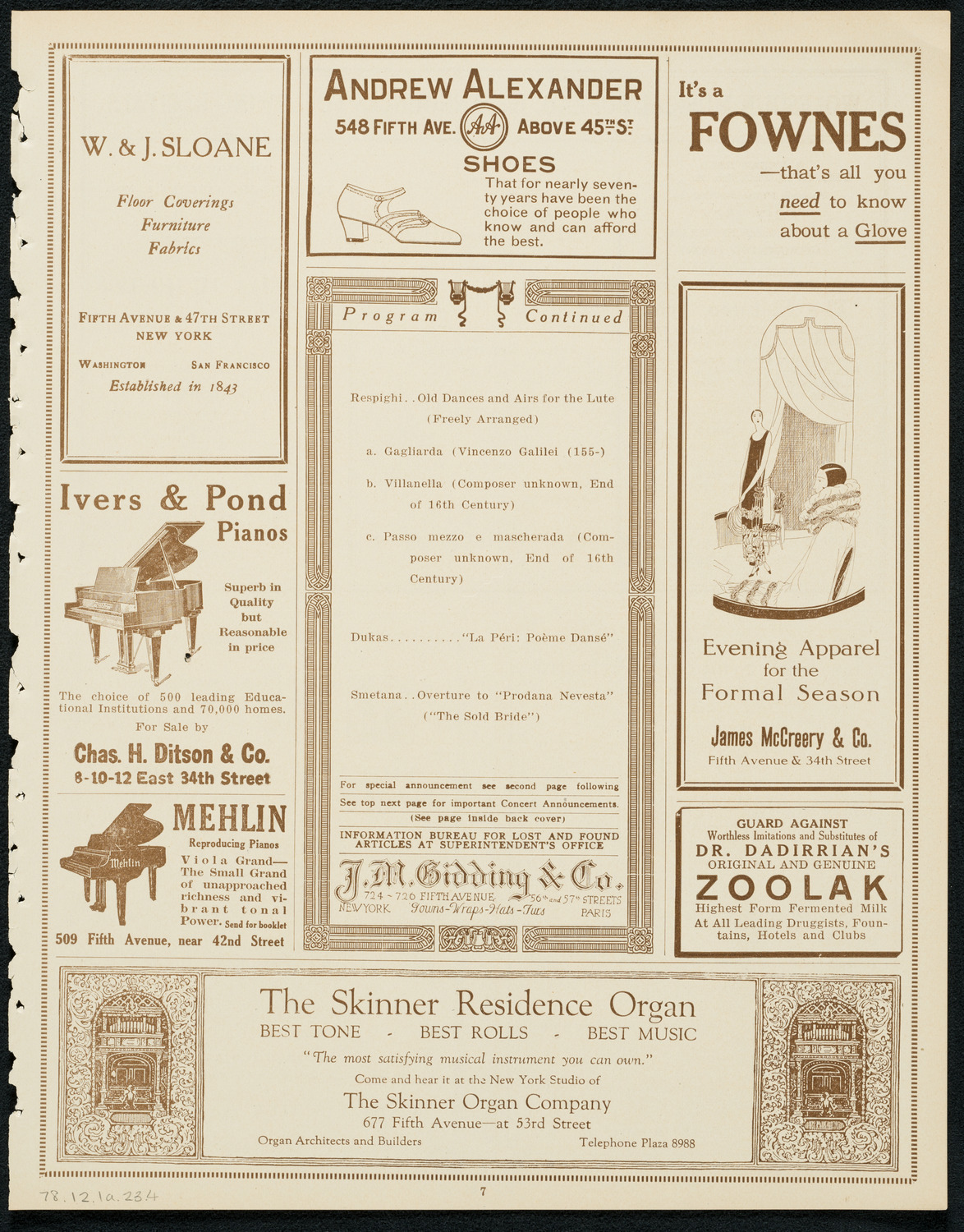 Boston Symphony Orchestra, December 1, 1923, program page 7